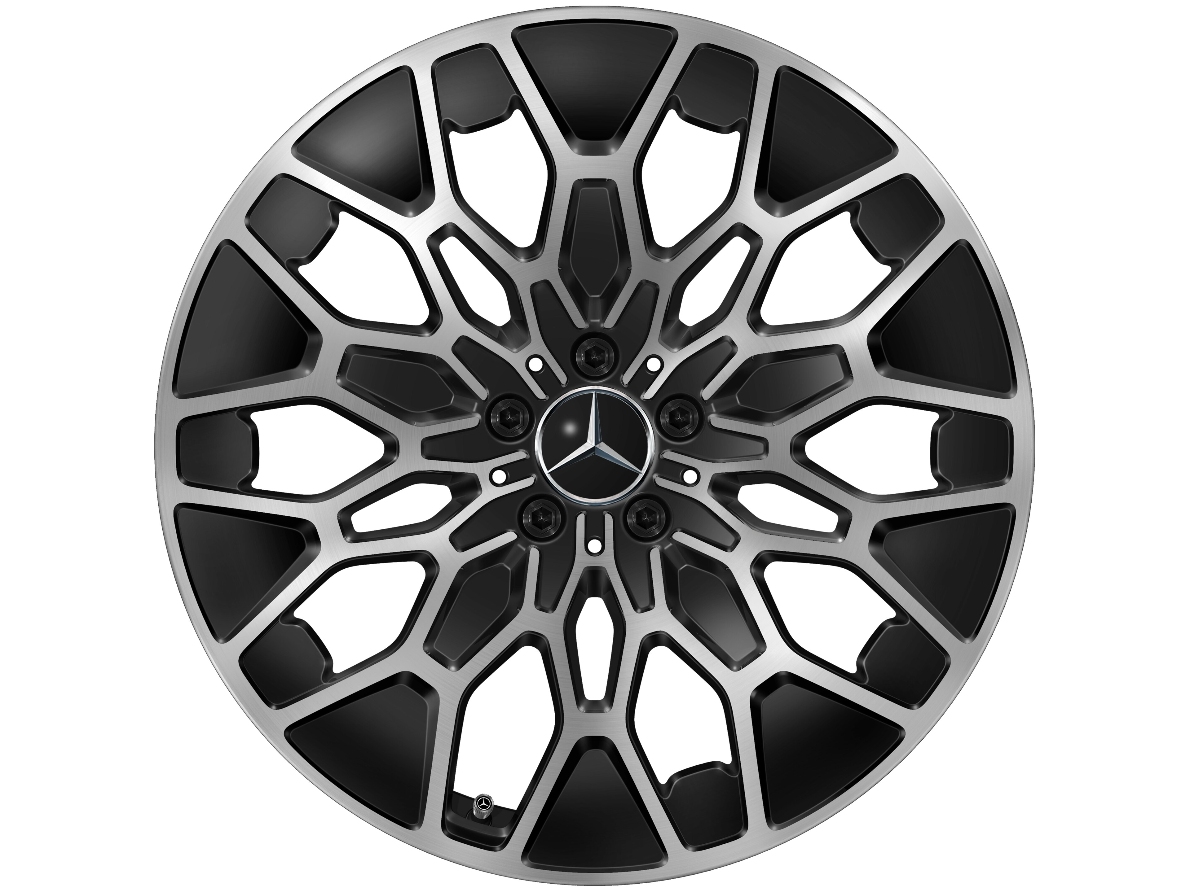 Kolo s 10 paprsky tvaru Y, Aero, 50,8 cm (20 palců) - 8 J x 20 ET 32,7, černá, soustružené do lesku