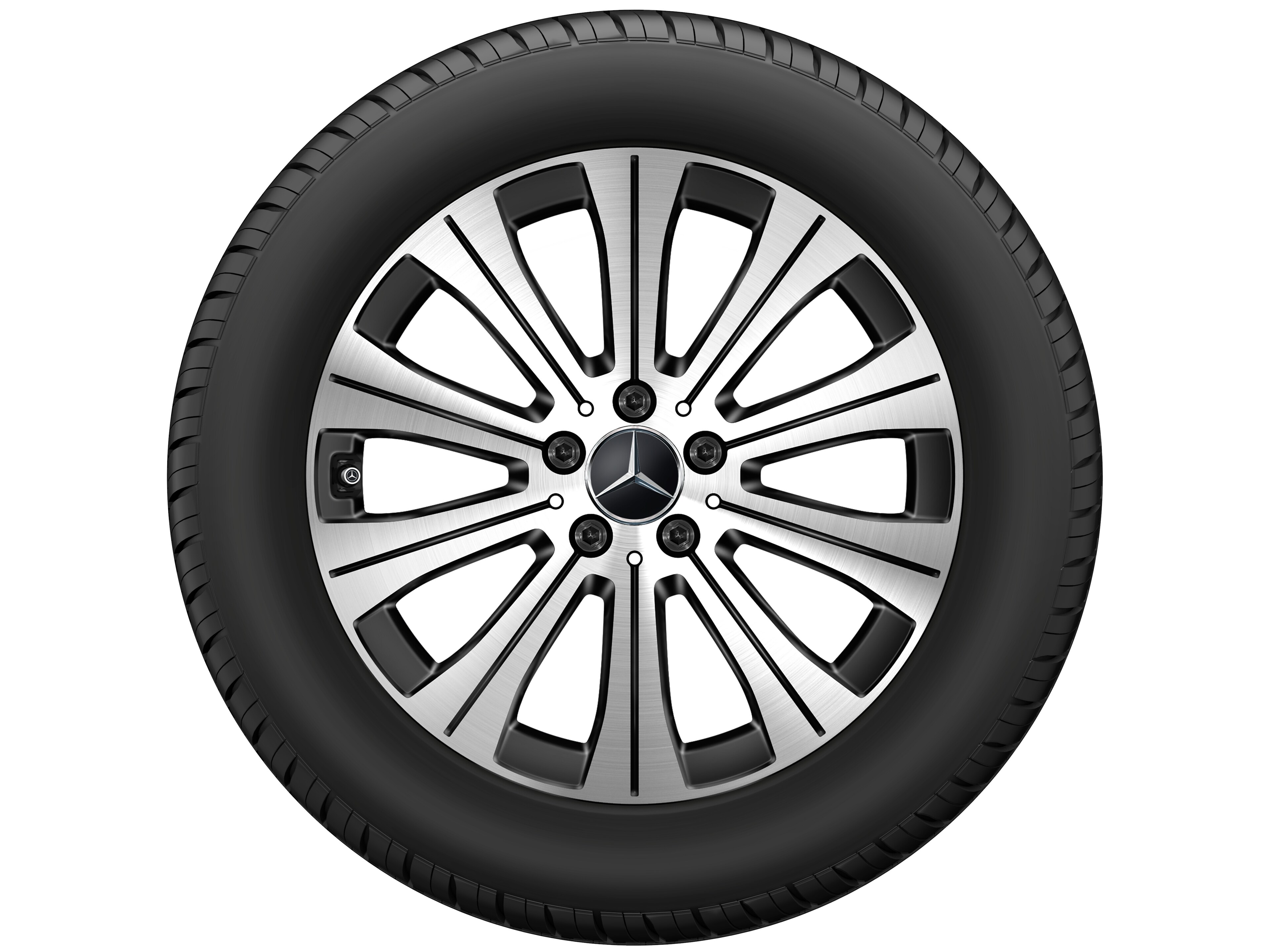 Kolo s 10 paprsky, 45,7 cm (18 palce) - 6,5 J x 18 ET 44,5, černá, soustružené do lesku
