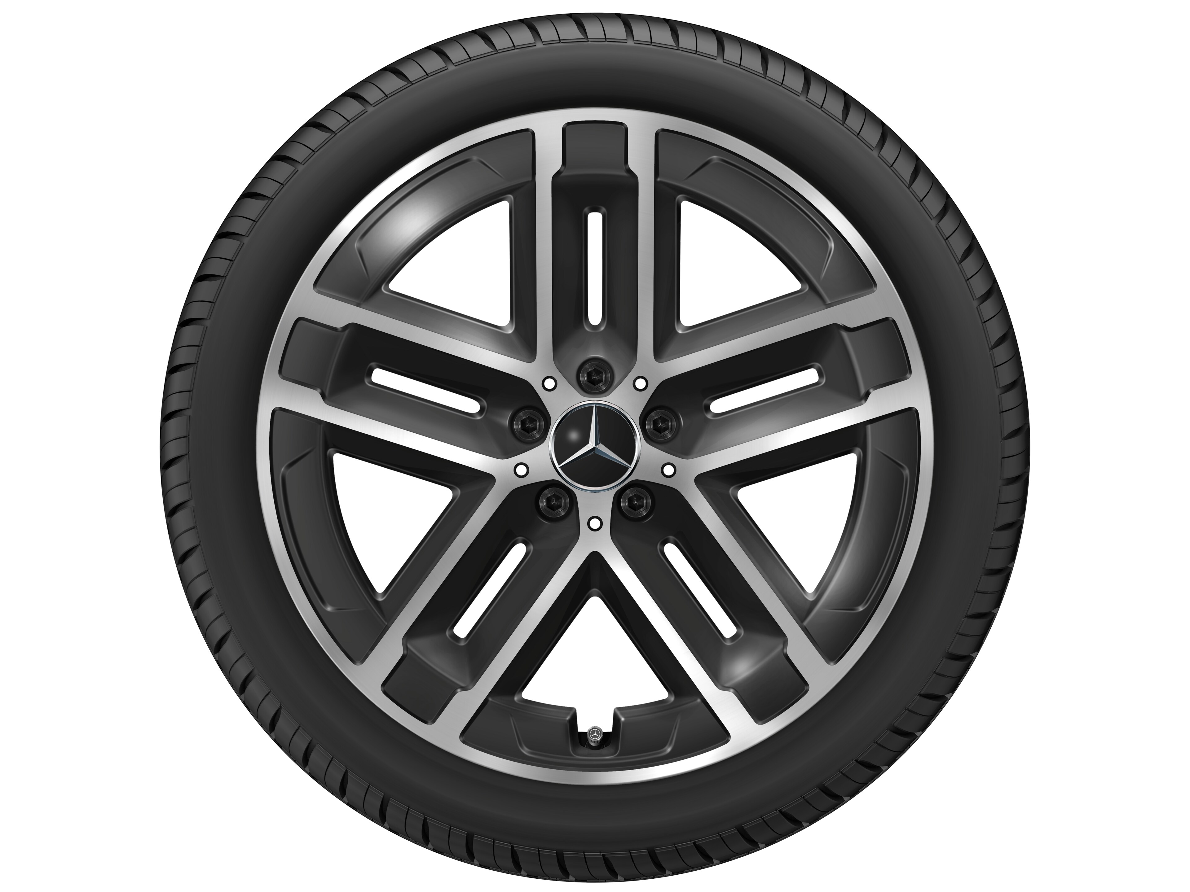 Kolo s 5 dvojitými paprsky, Aero, 50,8 cm (20 palců) - 9 J x 20 ET 60,8, černá, soustružené do lesku