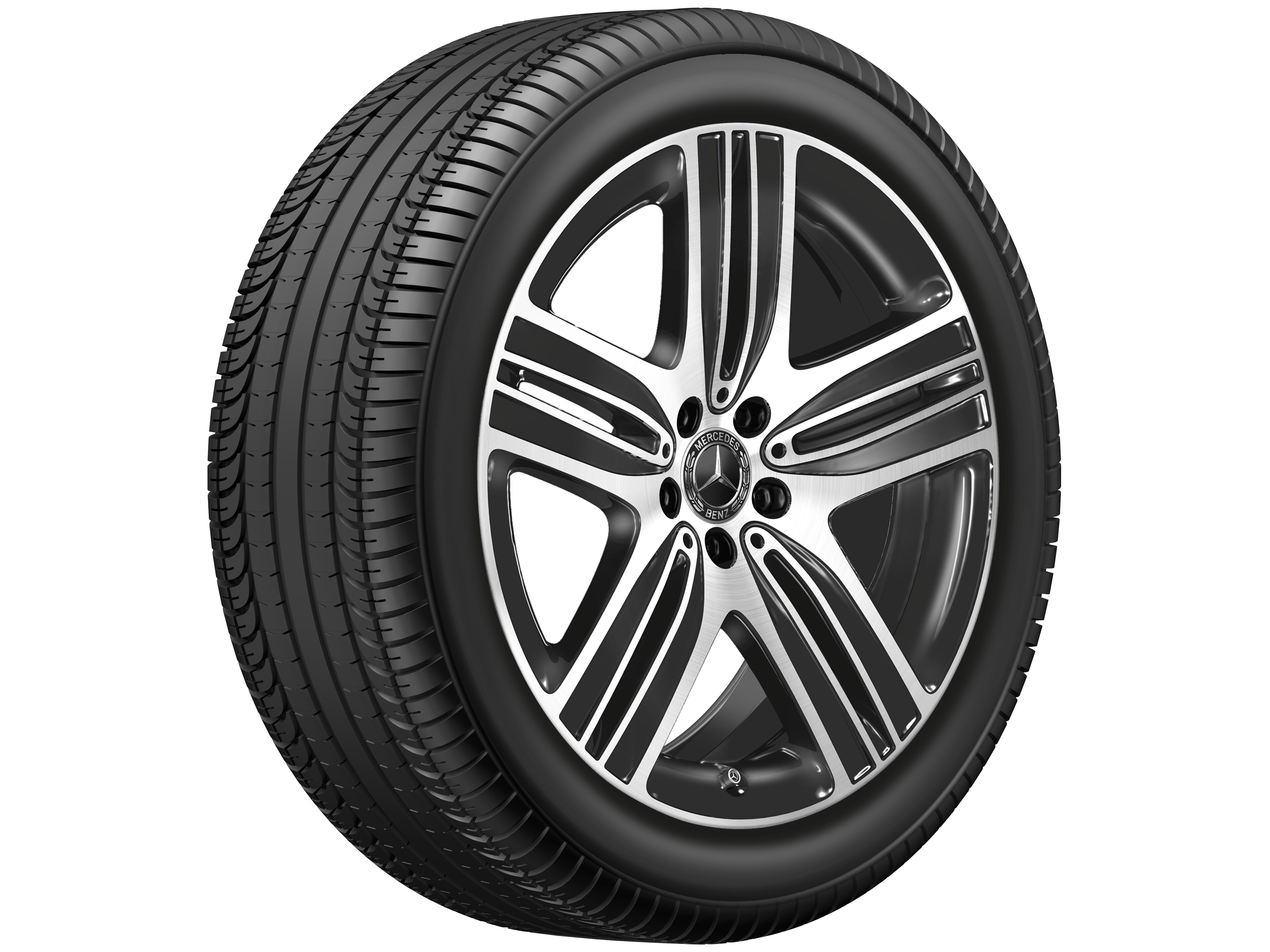 Kolo s 5 paprsky, 50,8 cm (20 palců), soustružené do lesku - 8,5 J x 20 ET 30, černá, soustružené do lesku