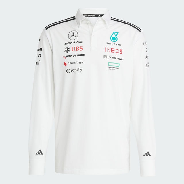 Pánská polokošile s dlouhým rukávem, Tým, Mercedes-AMG F1 - bílá, M