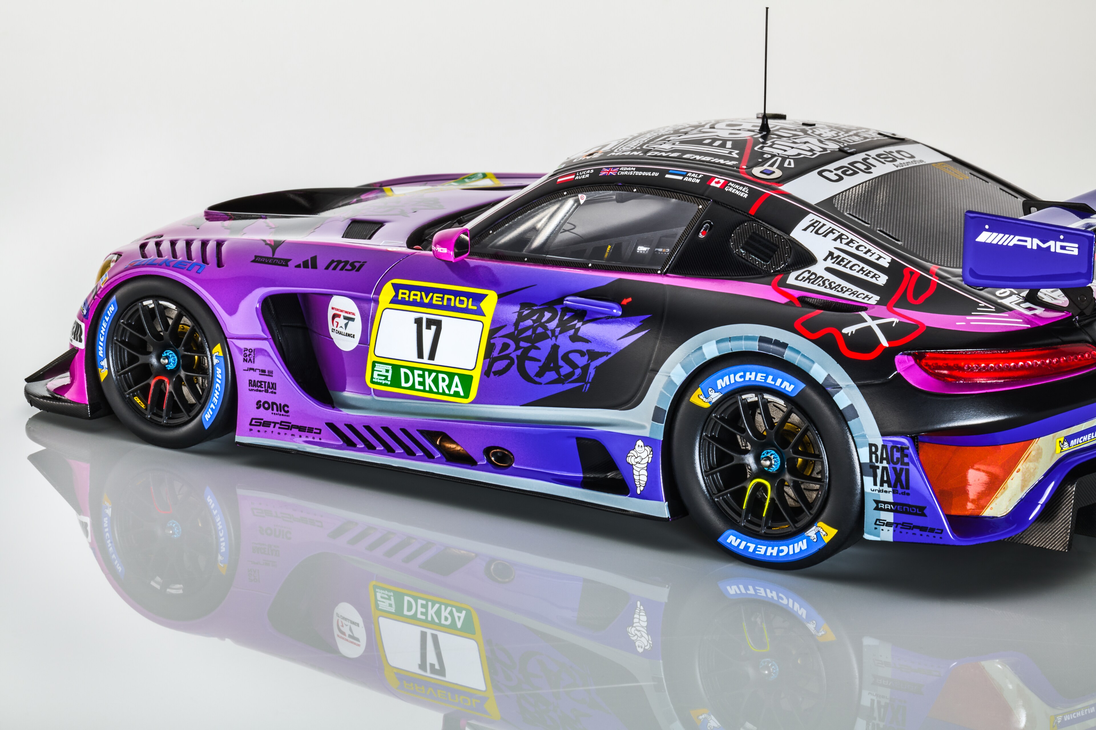 Mercedes-AMG GT3, ADAC RAVENOL 24h Nürburgring 2025, C190 - fialová, Minimax, 1:18