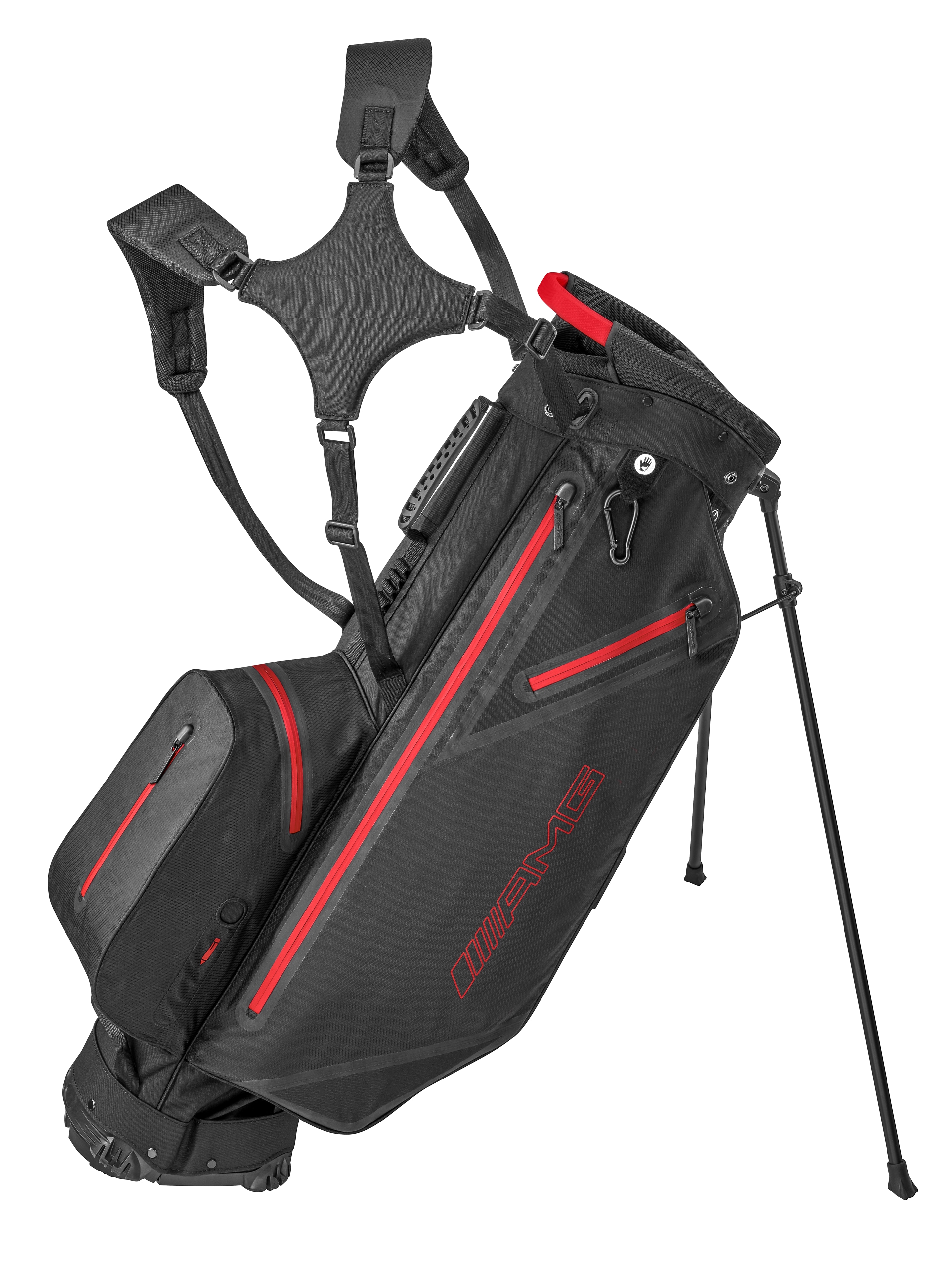 Golfový standbag AMG - černá / červená, Polyamid