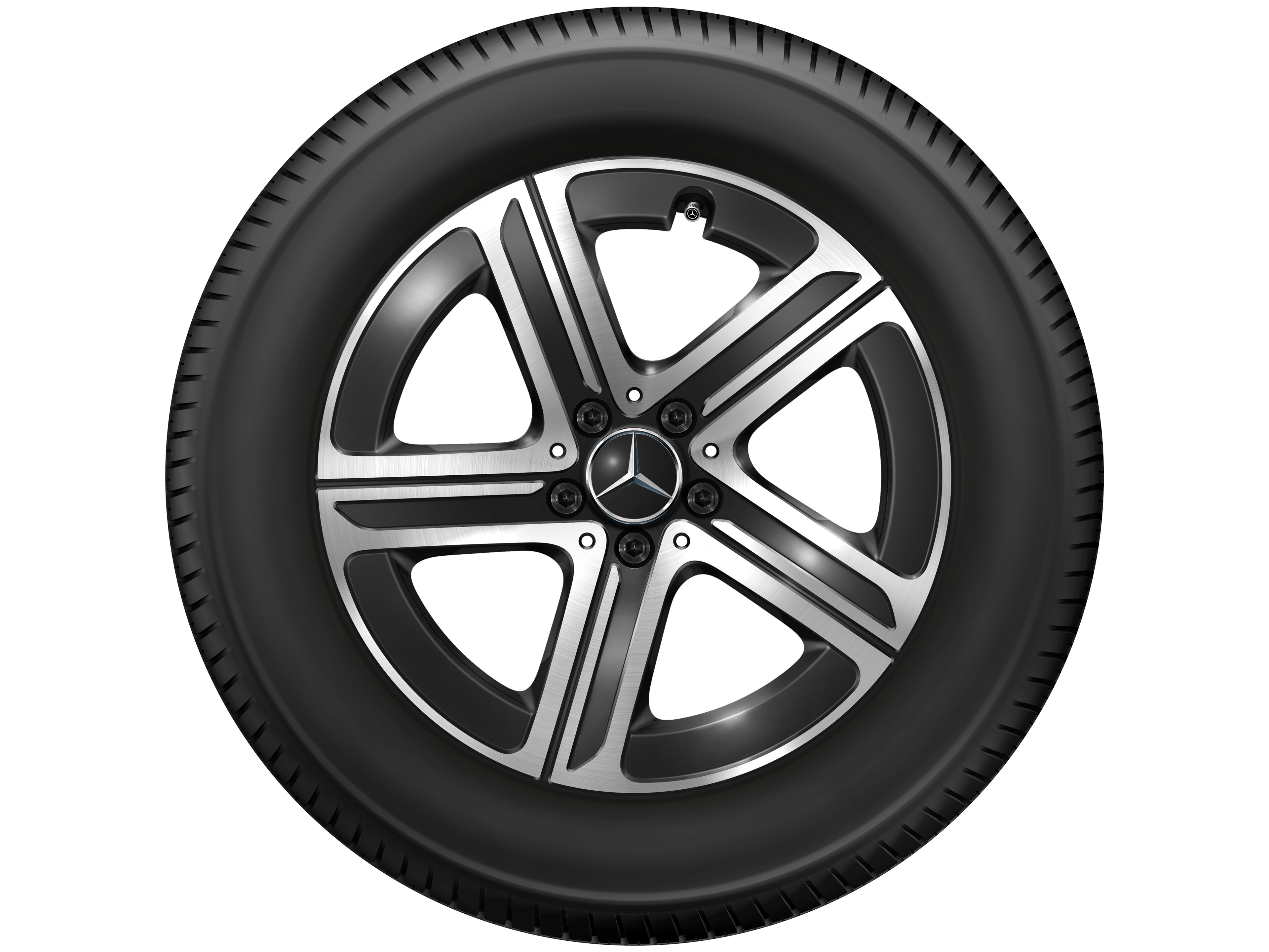 Kolo s 5 paprsky, Aero, 45,7 cm (18 palce), soustružené do lesku - 9 J x 18 ET 30, černá, soustružené do lesku