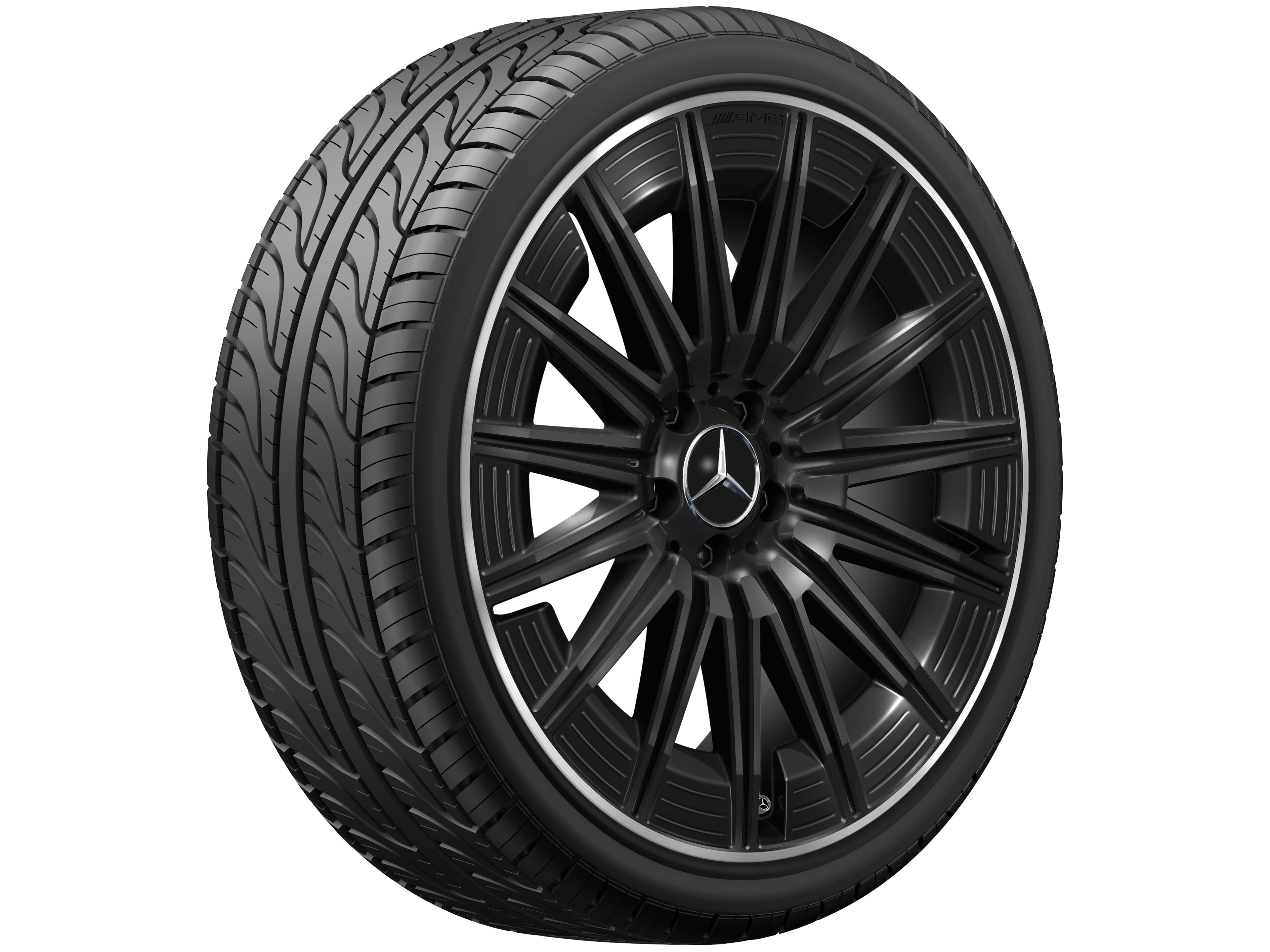 Vícepaprskové kolo AMG, 50,8 cm (20 palců), Okraj ráfku leštěný - 9 J x 20 ET 60,5, černá, Okraj ráfku leštěný