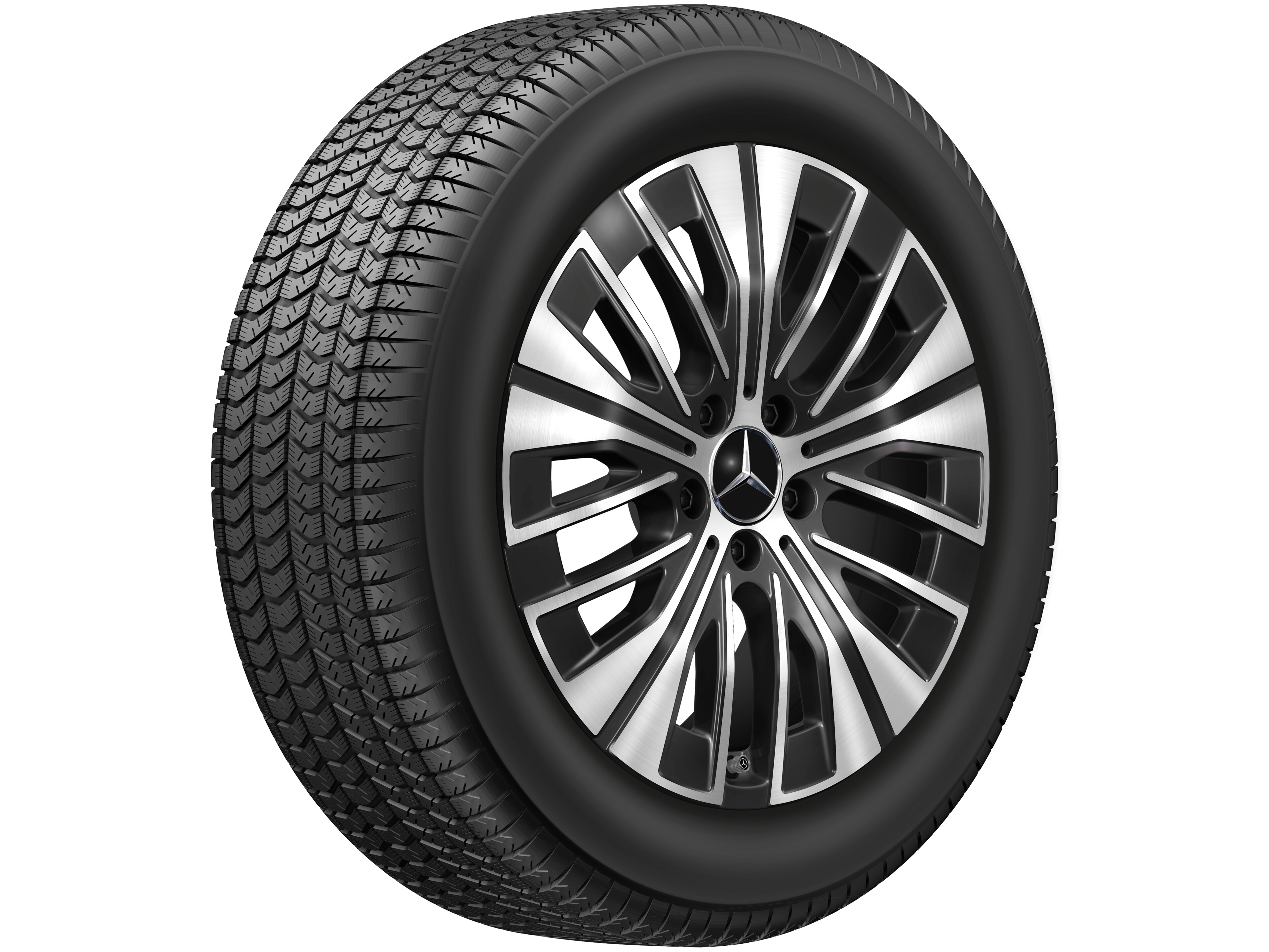 Kolo s 5 trojitými paprsky, 45,7 cm (18 palce) - 7,5 J x 18 ET 53,5, černá, soustružené do lesku