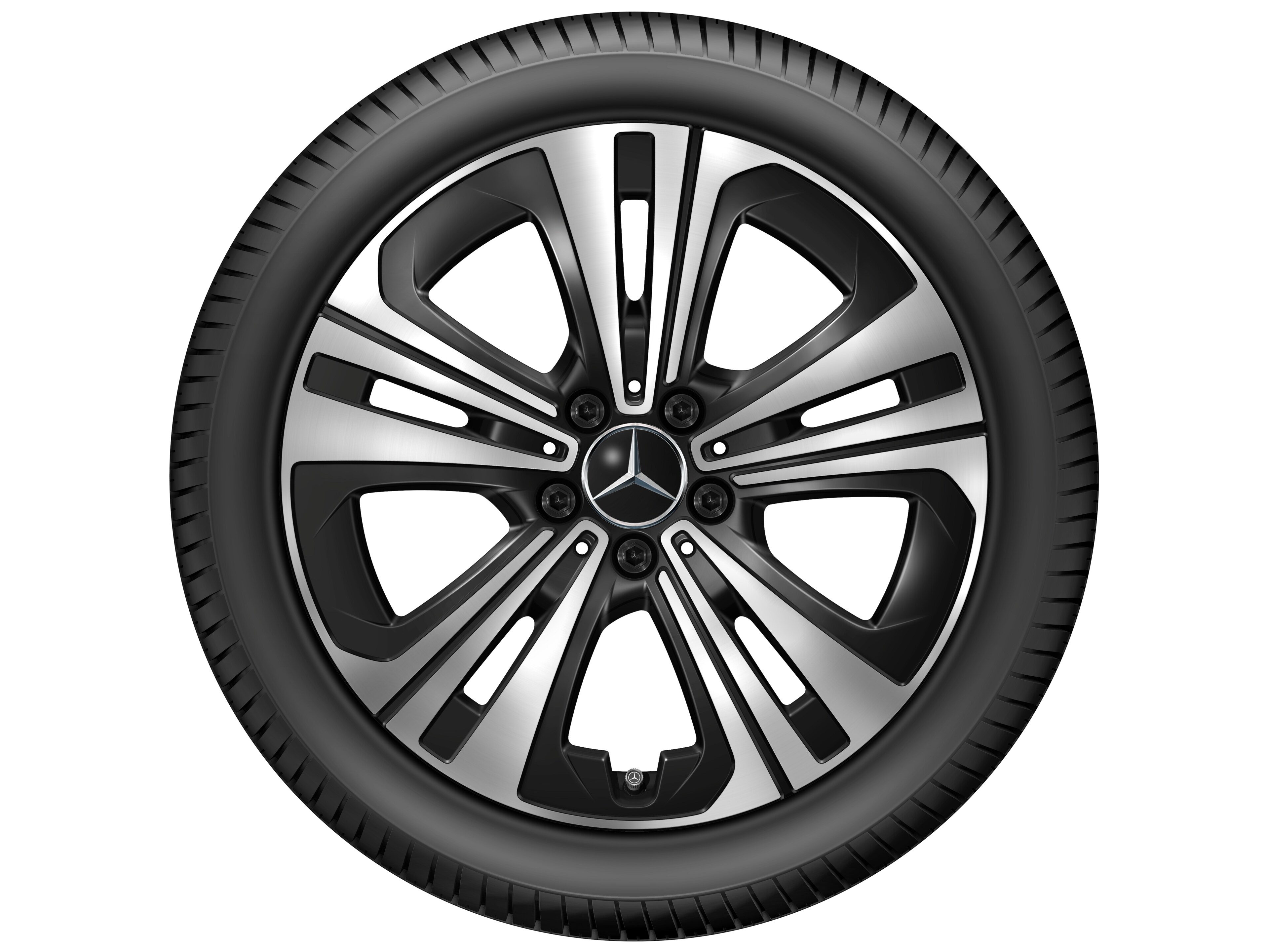 Kolo s 5 dvojitými paprsky, Aero, 45,7 cm (18 palce) - 7,5 J x 18 ET 48,4, černá, soustružené do lesku