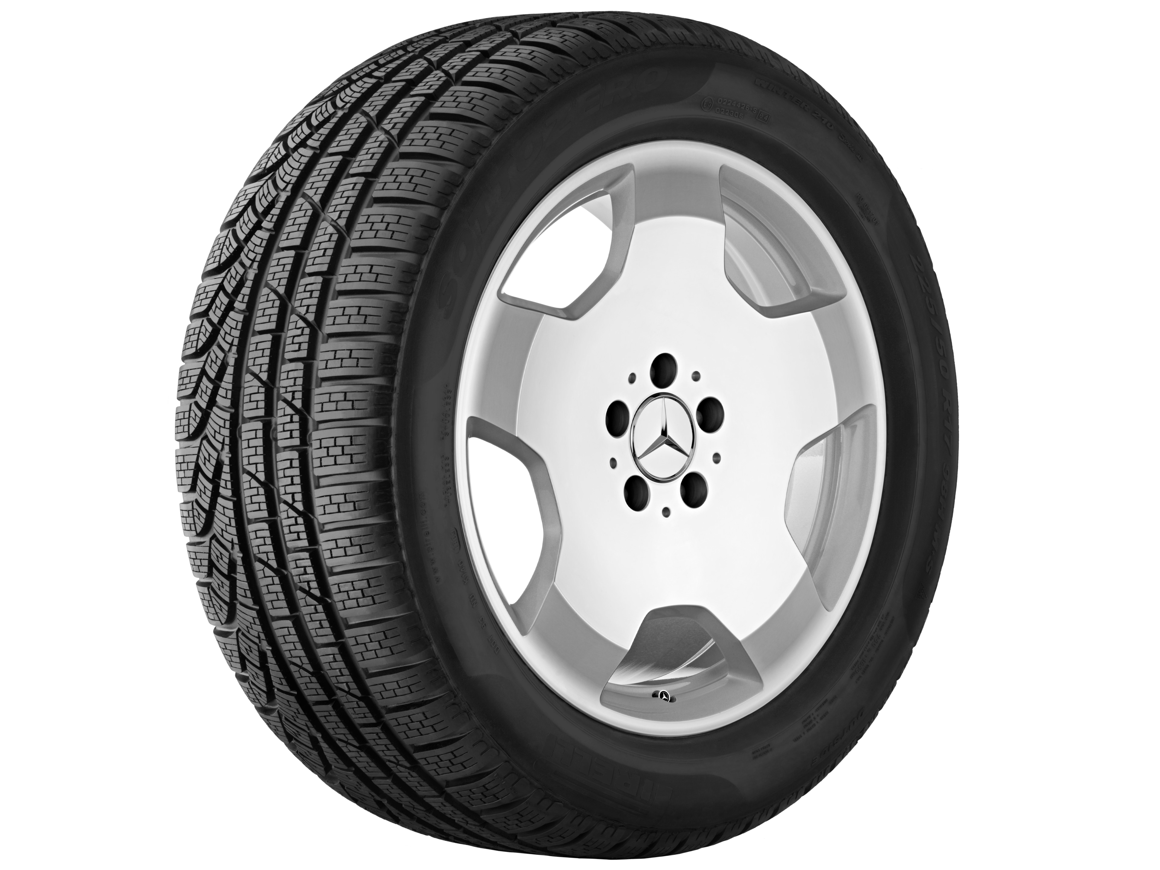 Kolo s 5 paprsky, 45,7 cm (18 palce) - 9,5 J x 18 ET 43, šterlinkové stříbro, vysoce leštěné