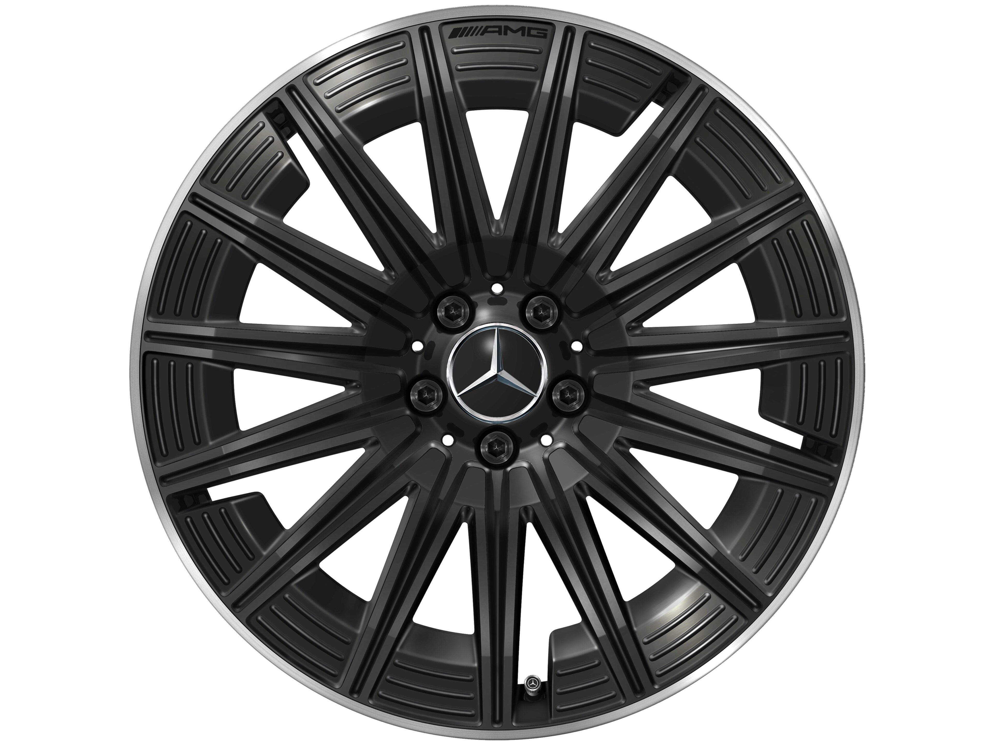 Vícepaprskové kolo AMG, 50,8 cm (20 palců), Okraj ráfku leštěný - 9 J x 20 ET 60,5, černá, Okraj ráfku leštěný