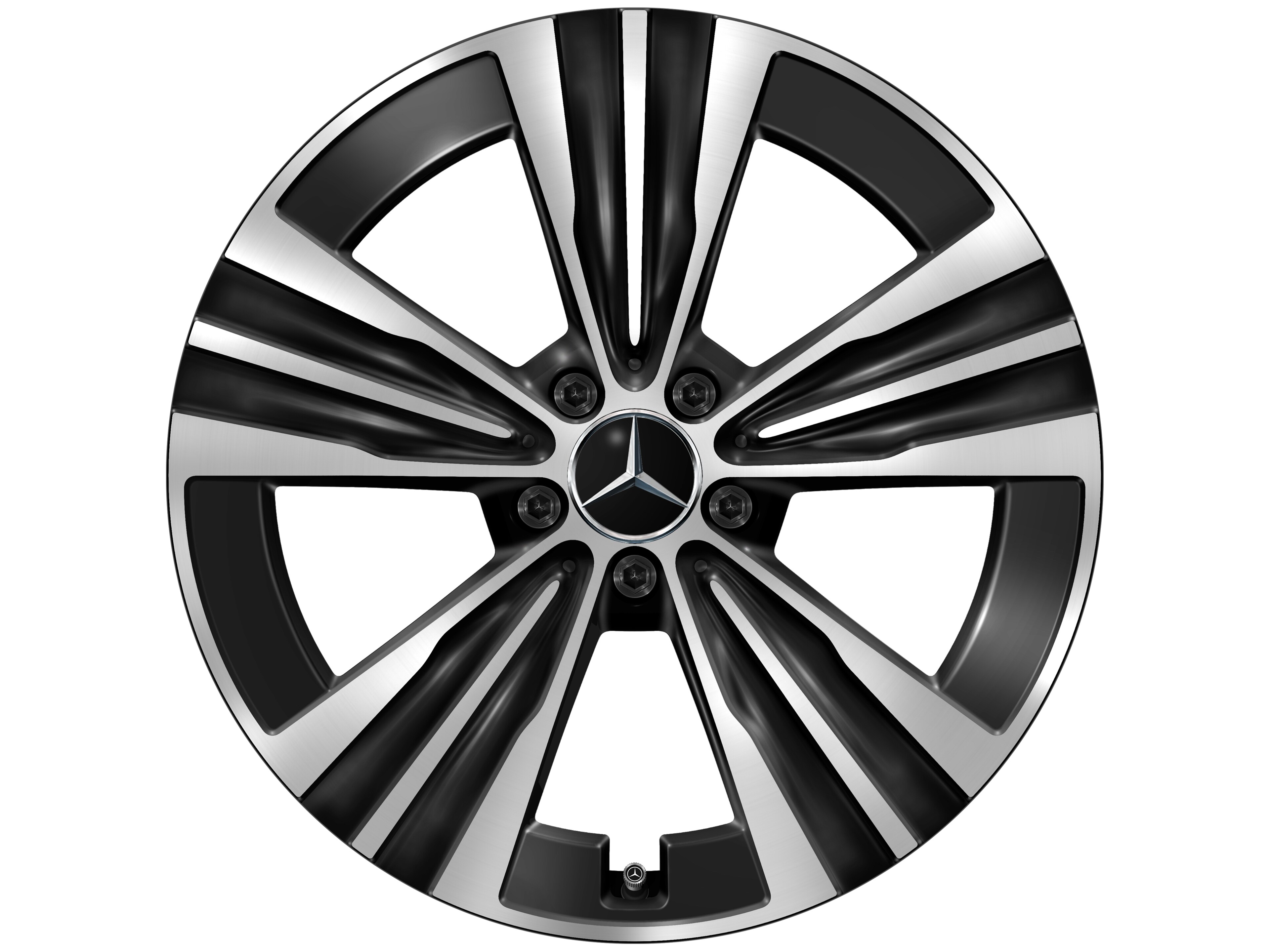 Kolo s 5 otvory, Aero, 48,3 cm (19 palců) - 7,5 J x 19 ET 48,4, černá, soustružené do lesku