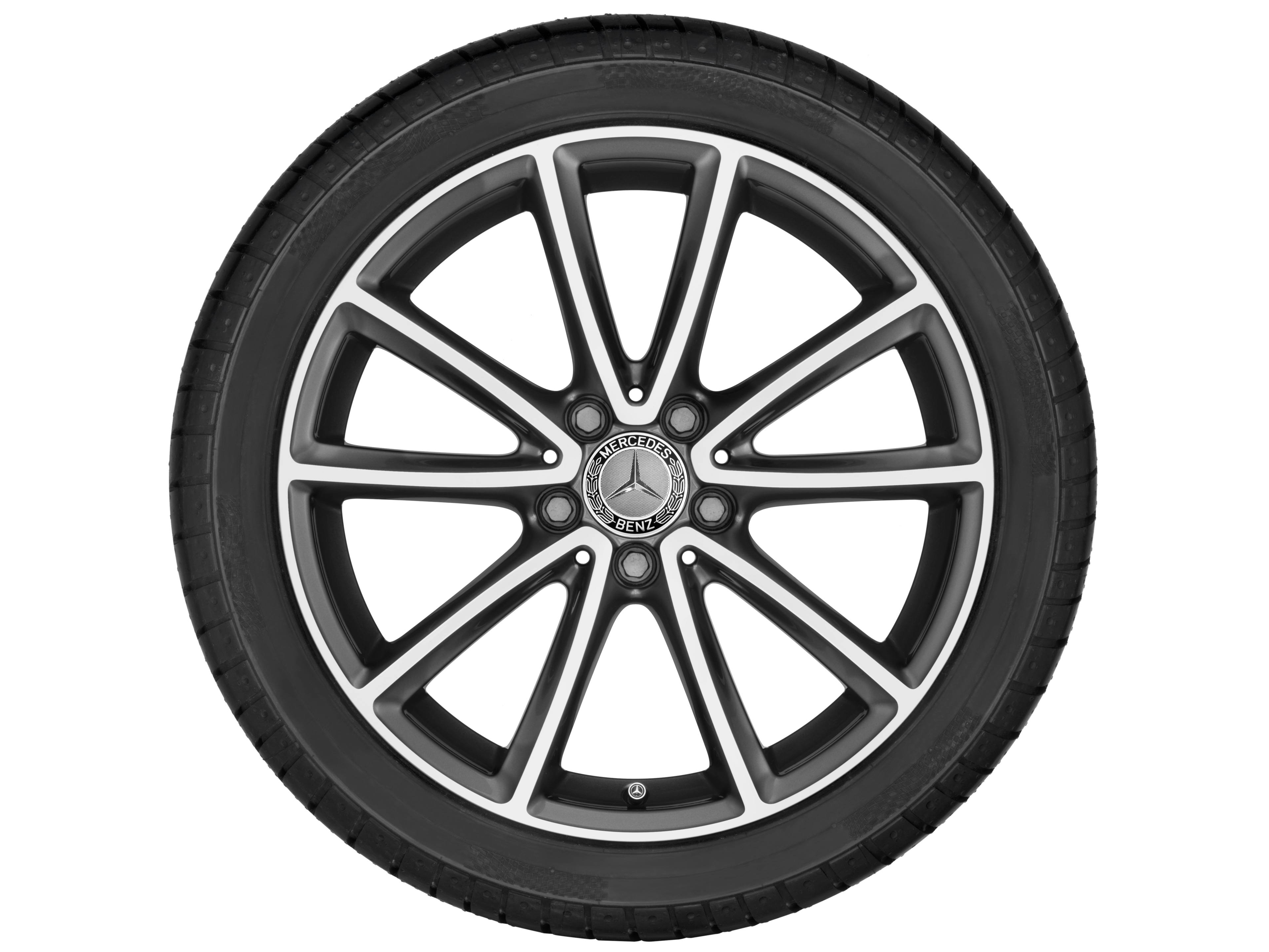Kolo s 5 dvojitými paprsky, 45,7 cm (18 palce), soustružené do lesku - 7,5 J x 18 ET 42, tremolit metalický, soustružené do lesku