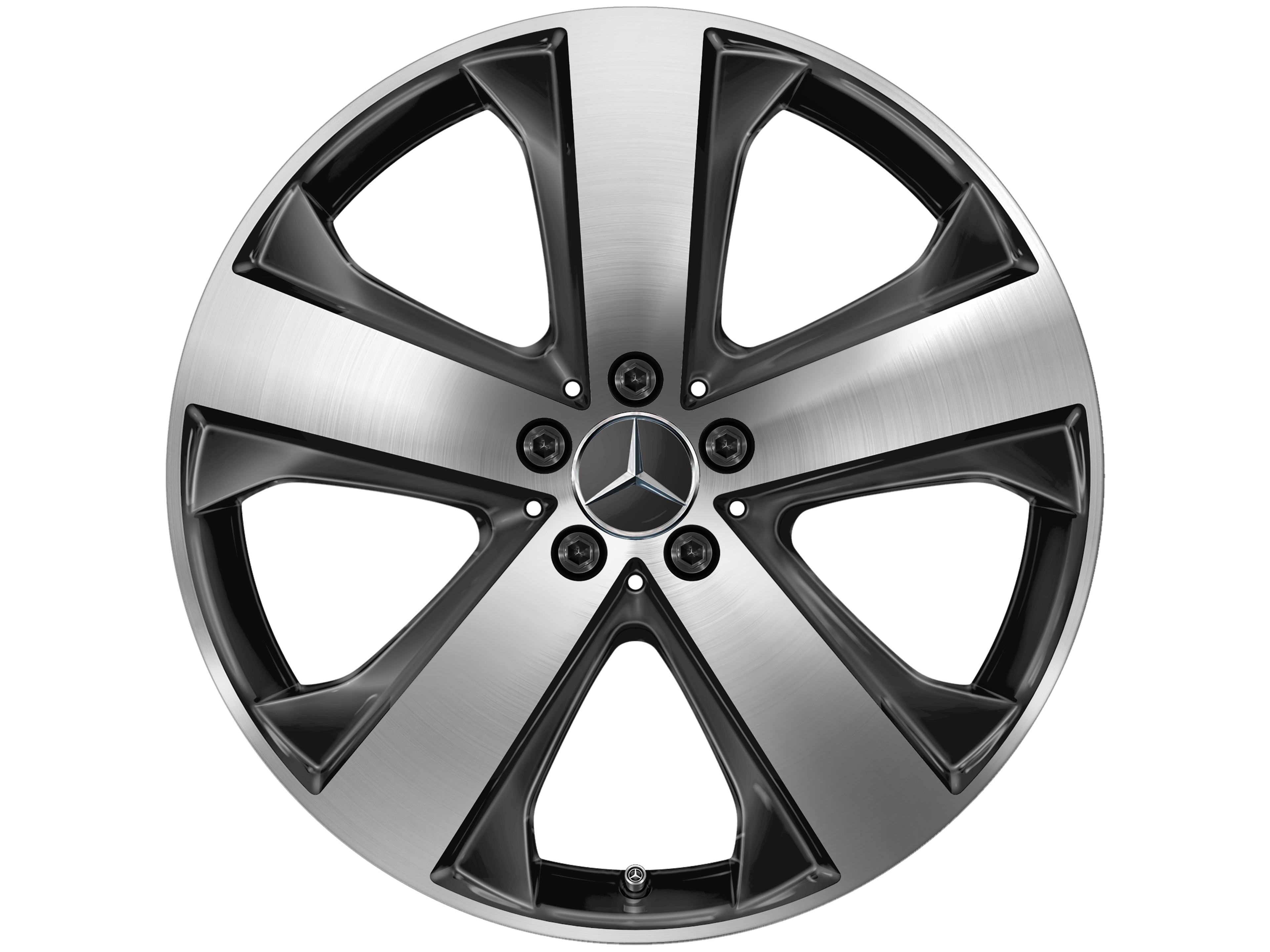 Kolo s 5 paprsky, 50,8 cm (20 palců), soustružené do lesku - 8,5 J x 20 ET 35,5, černá, soustružené do lesku