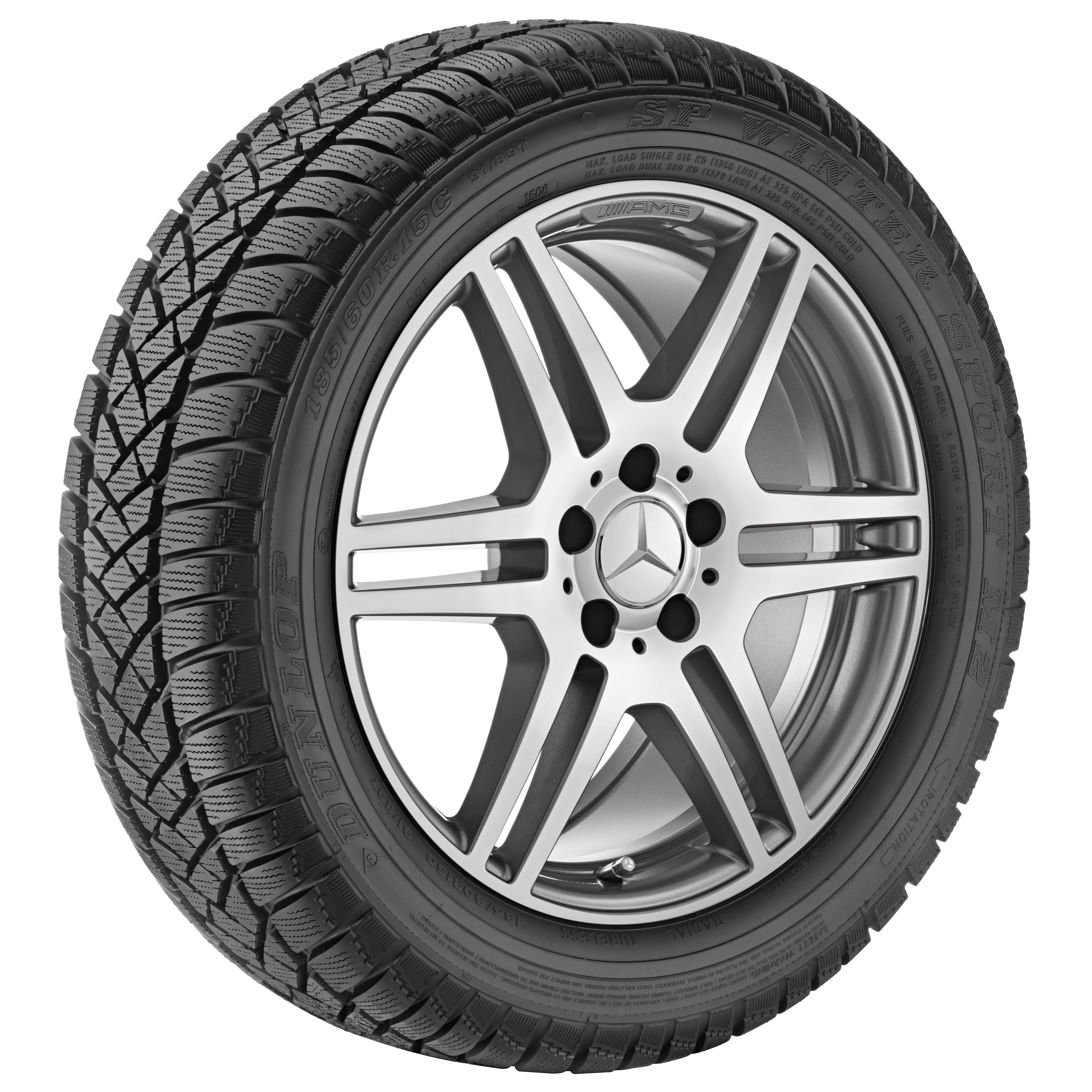 Kolo AMG s 6 dvojitými paprsky, 45,7 cm (18 palce) - 8 J x 18 ET 45, šedá titanium, soustružené do lesku