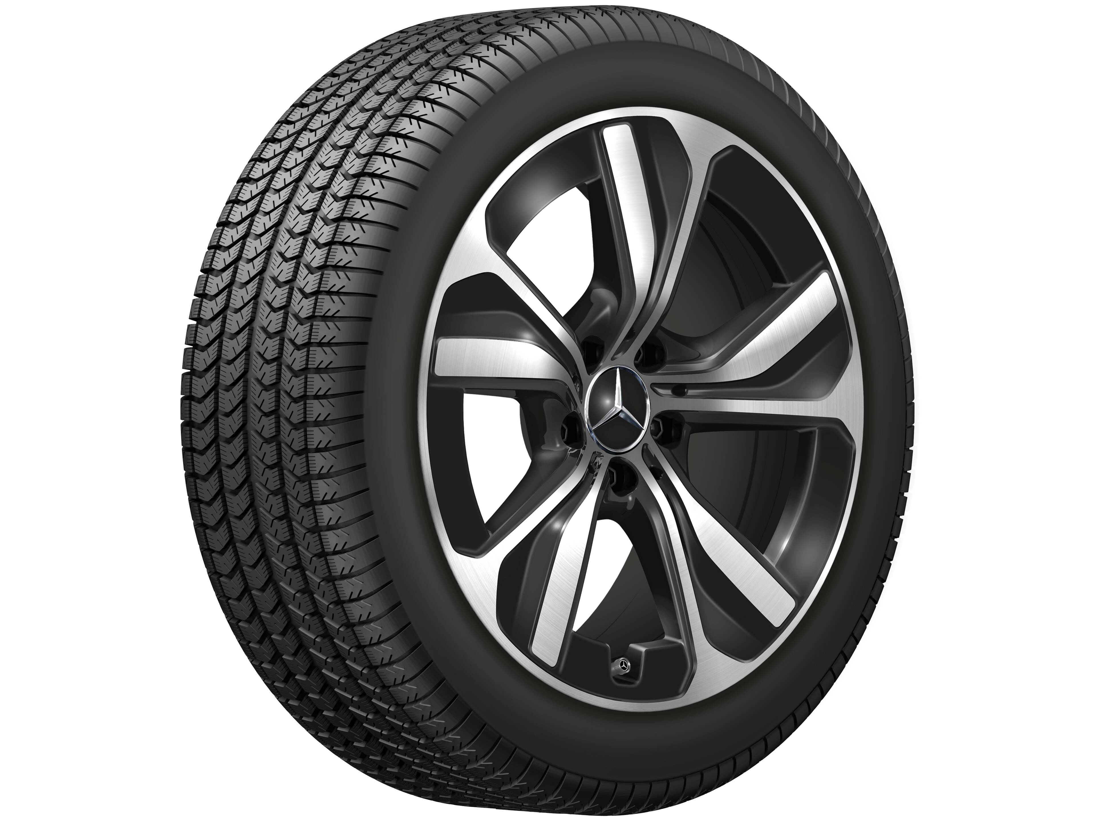 Kolo s 5 paprsky, Aero, 45,7 cm (18 palce) - 8 J x 18 ET 44,9, černá, soustružené do lesku