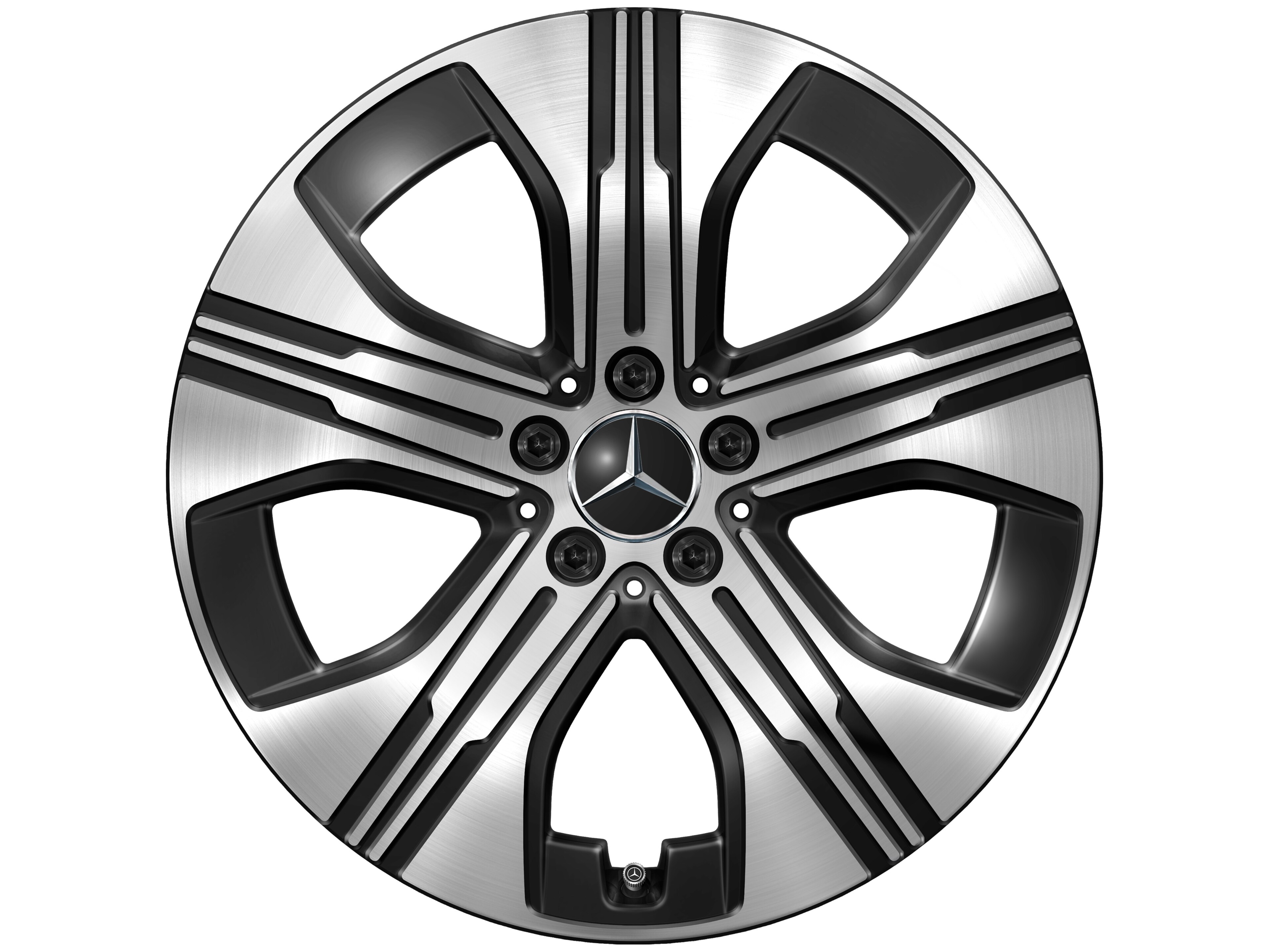 Kolo s 5 otvory, 48,3 cm (19 palců) - 7,5 J x 19 ET 53,5, černá, soustružené do lesku