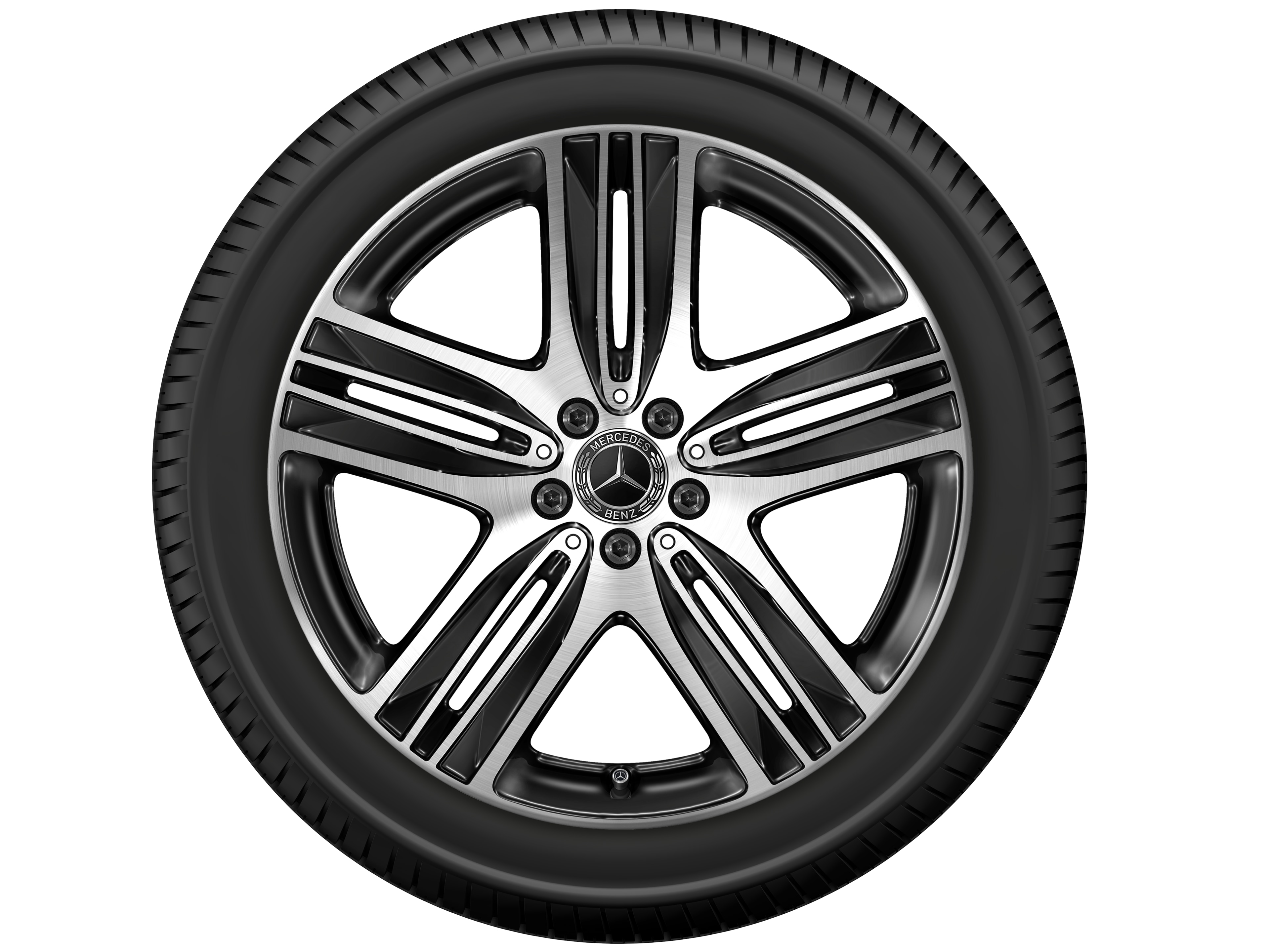 Kolo s 5 paprsky, 50,8 cm (20 palců), soustružené do lesku - 8,5 J x 20 ET 30, černá, soustružené do lesku