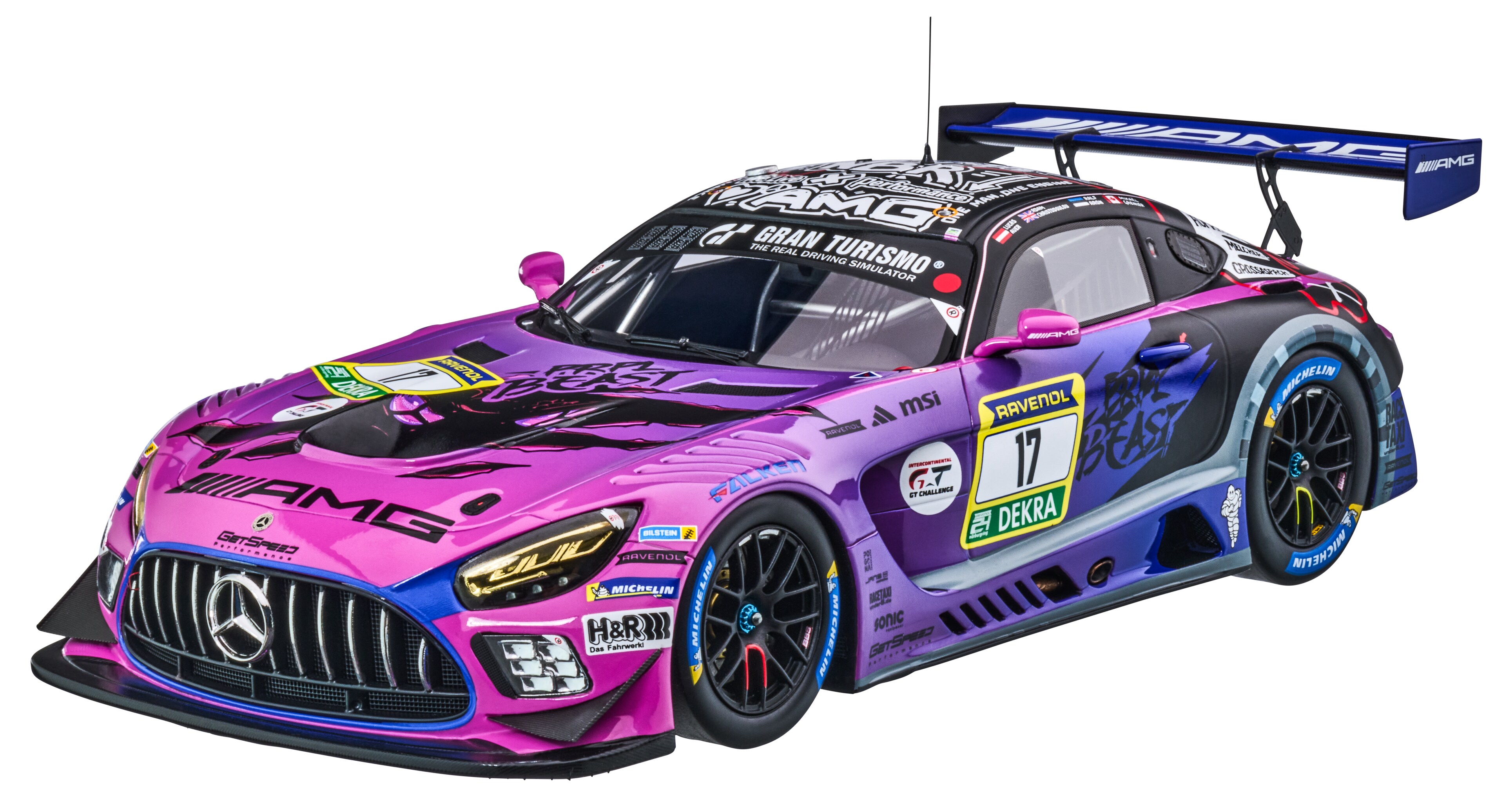 Mercedes-AMG GT3, ADAC RAVENOL 24h Nürburgring 2025, C190 - fialová, Minimax, 1:18