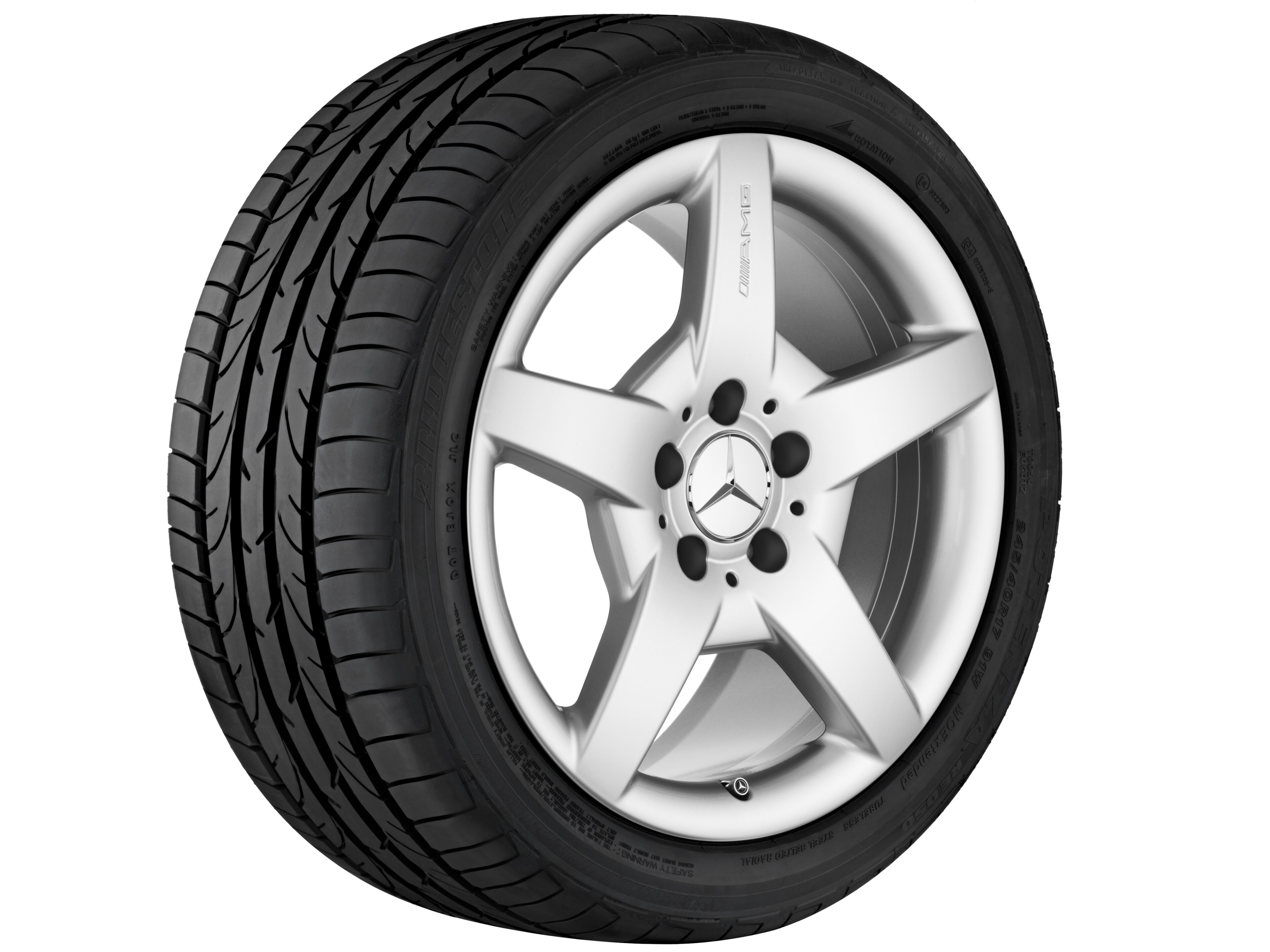 Kolo AMG s 5 paprsky, 45,7 cm (18 palce) - 8 J x 18 ET 34, titanová stříbrná