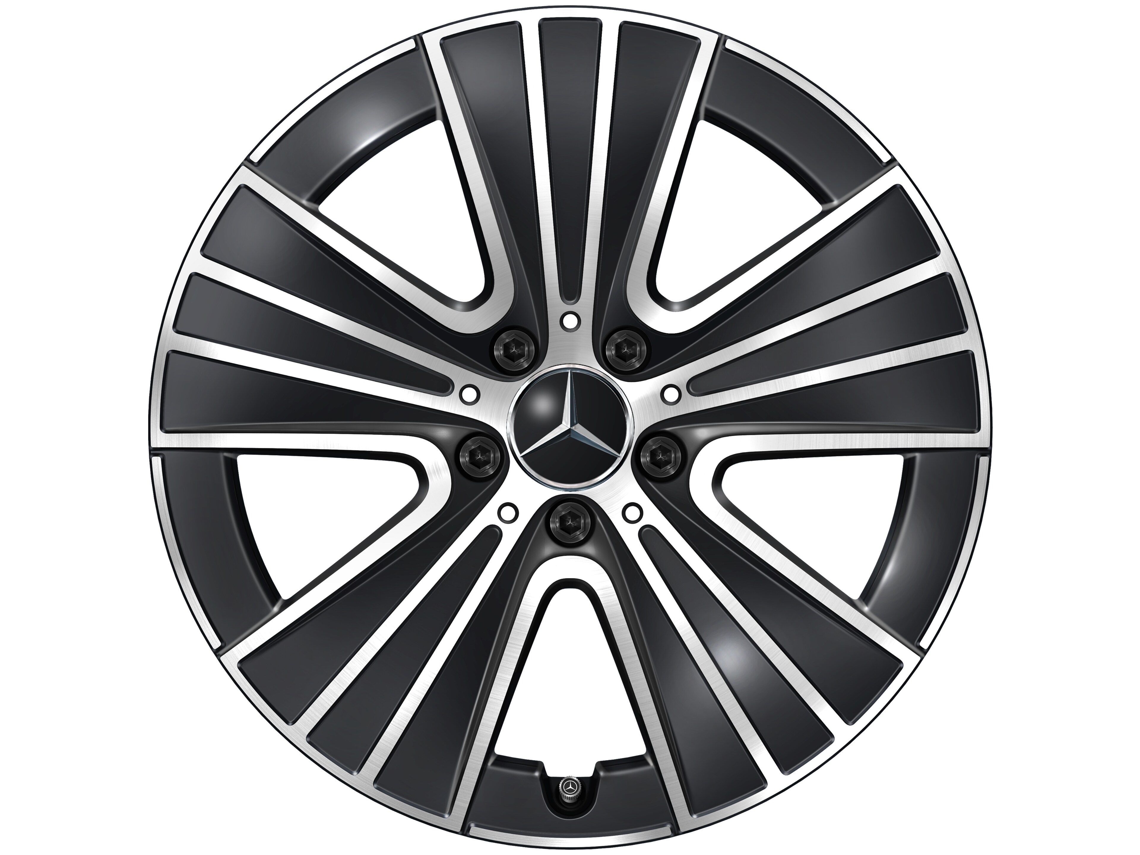 Kolo s 5 trojitými paprsky, 45,7 cm (18 palce) - 8 J x 18 ET 32,5, černá, soustružené do lesku