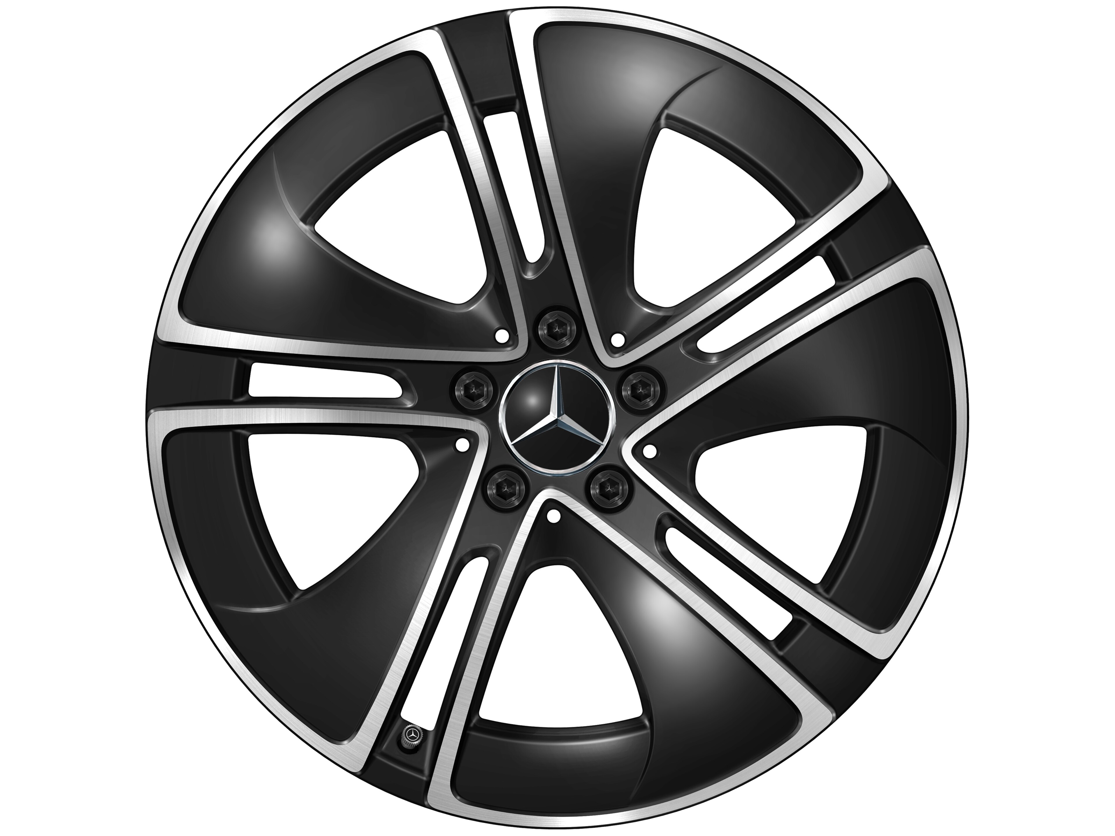 Kolo s 5 paprsky, Aero, 48,3 cm (19 palců) - 8 J x 19 ET 45,1, černá, soustružené do lesku