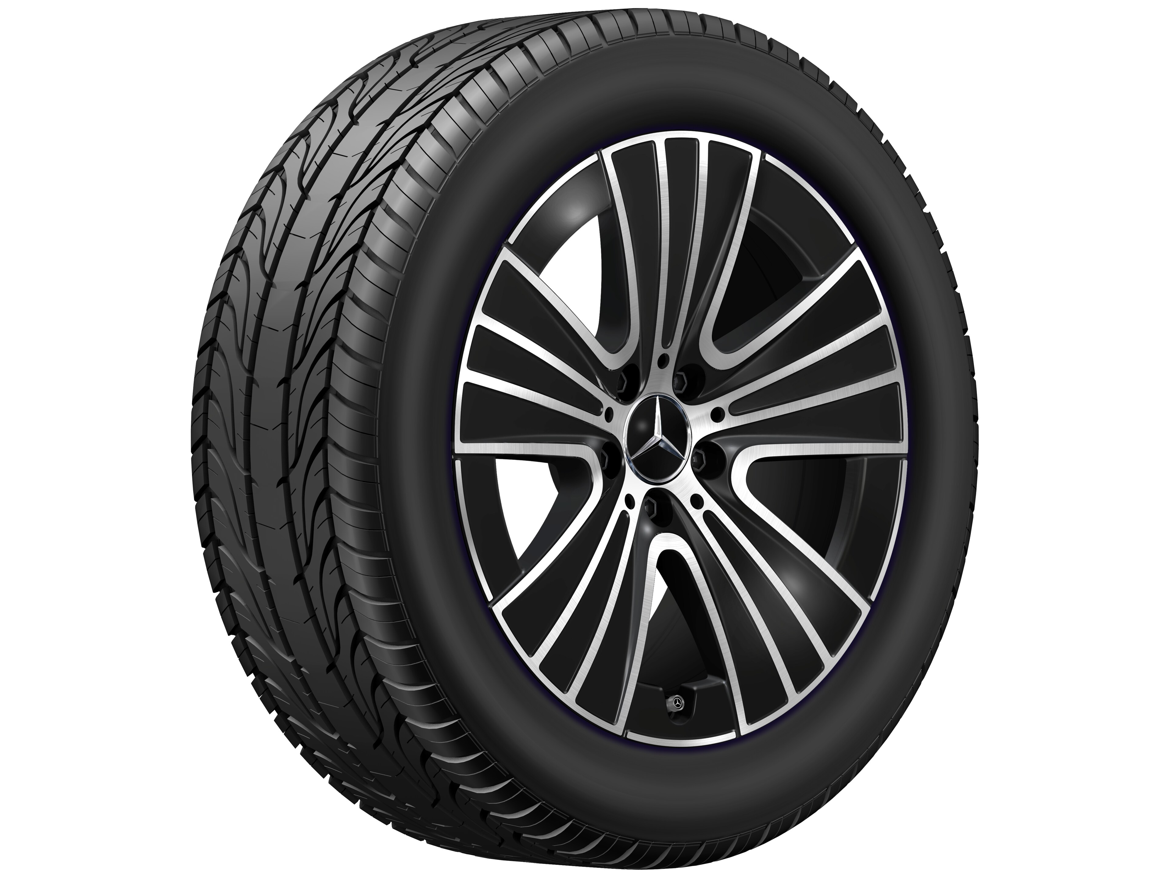 Kolo s 5 trojitými paprsky, 45,7 cm (18 palce) - 8 J x 18 ET 32,5, černá, soustružené do lesku