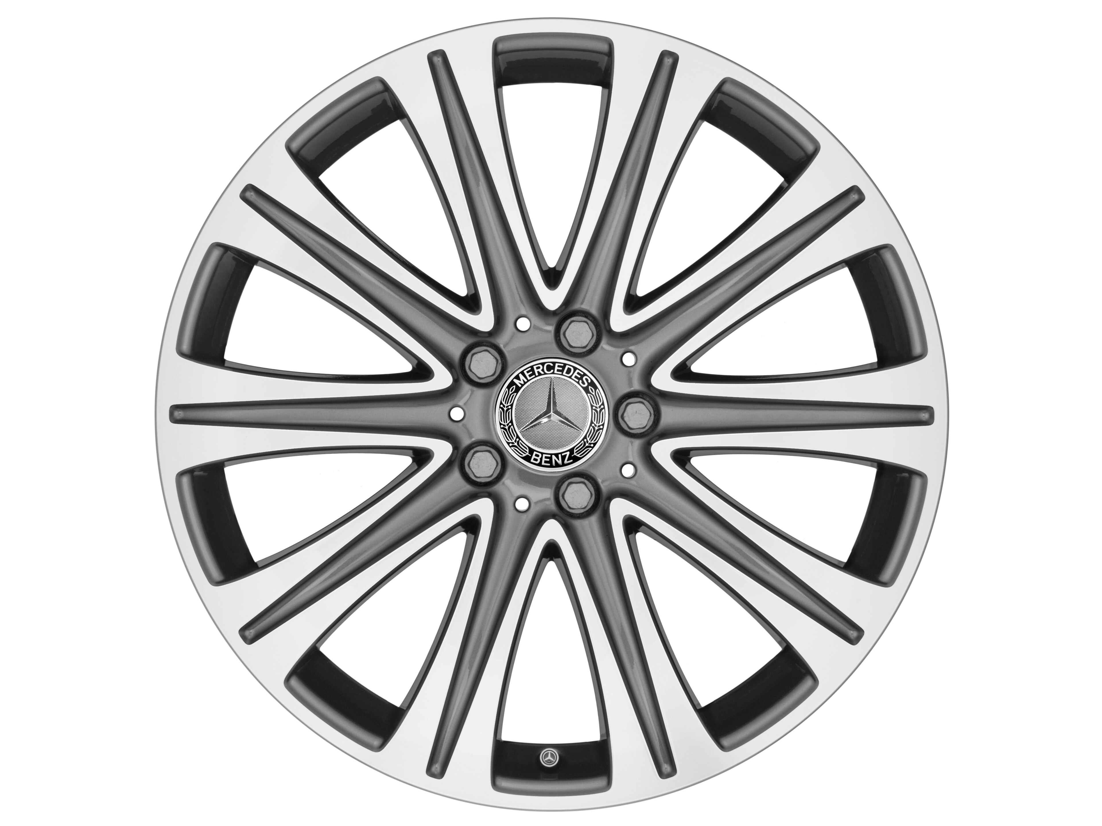 Kolo s 10 paprsky, 48,3 cm (19 palců) - 8 J x 19 ET 43, tremolit metalický, soustružené do lesku