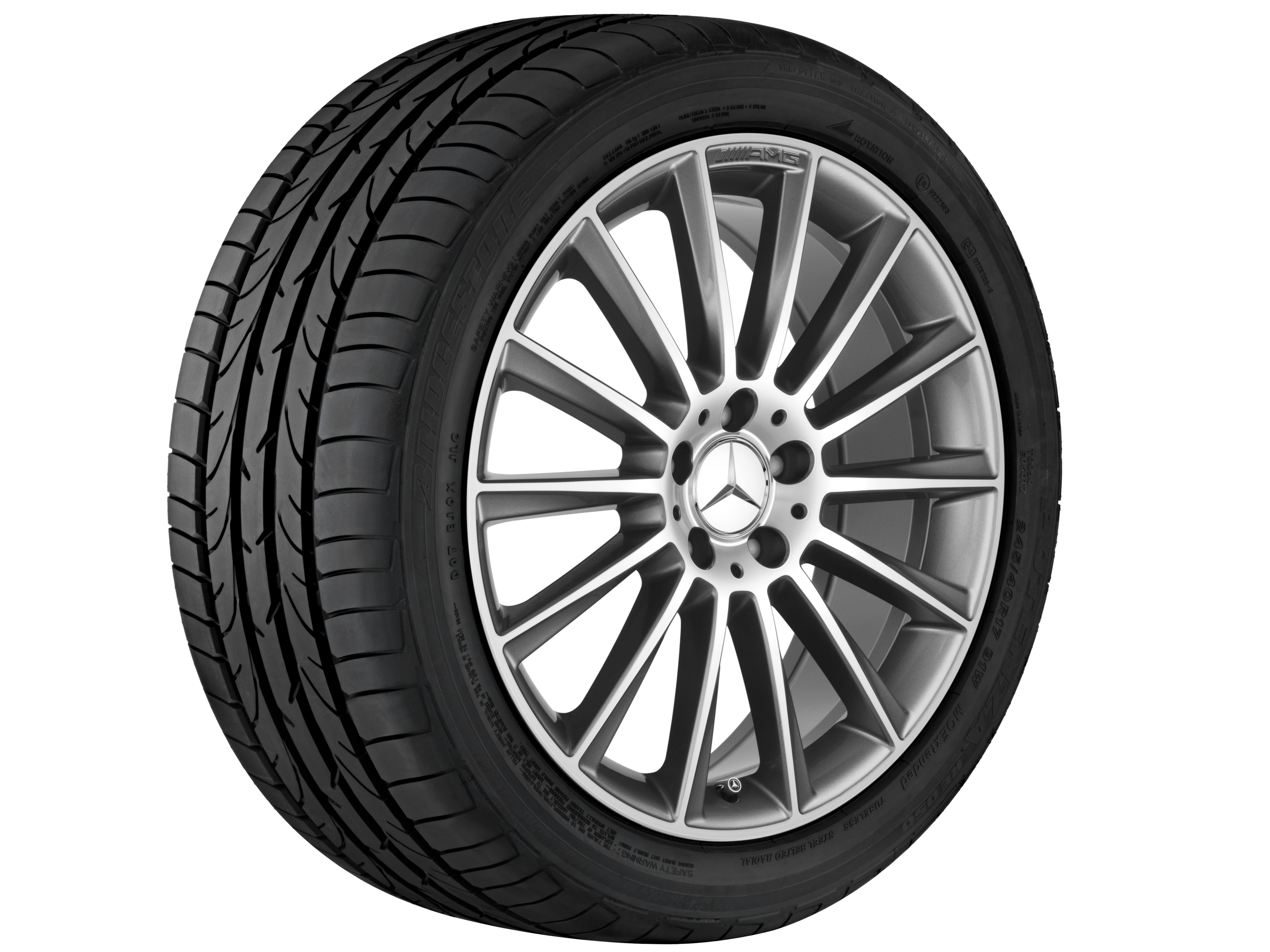 Vícepaprskové kolo AMG, 50,8 cm (20 palců), soustružené do lesku - 8 J x 20 ET 33, šedá Himalaya, soustružené do lesku
