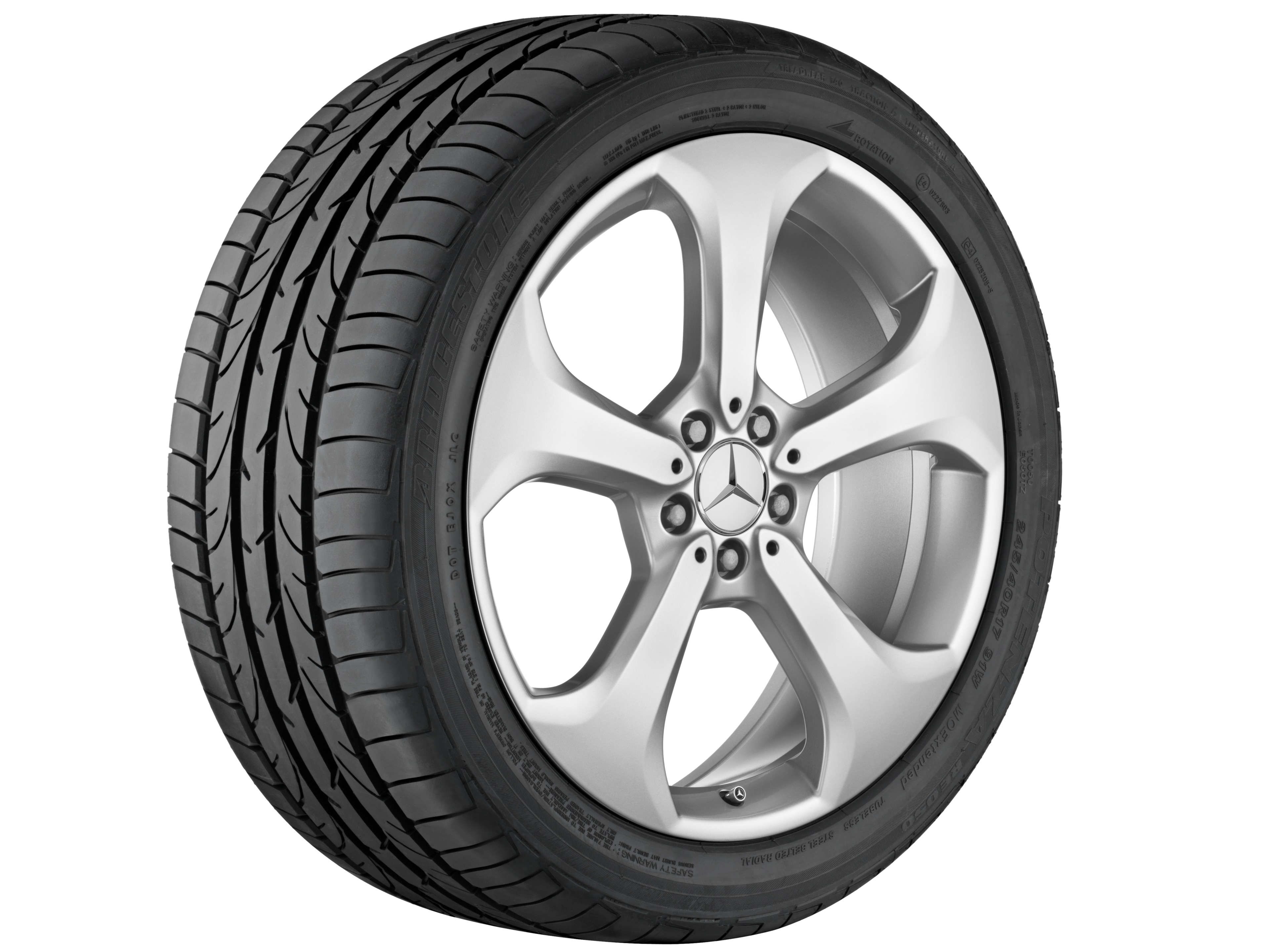 Kolo s 5 paprsky, 50,8 cm (20 palců) - 9 J x 20 ET 54, stříbrná vanadium, lakované
