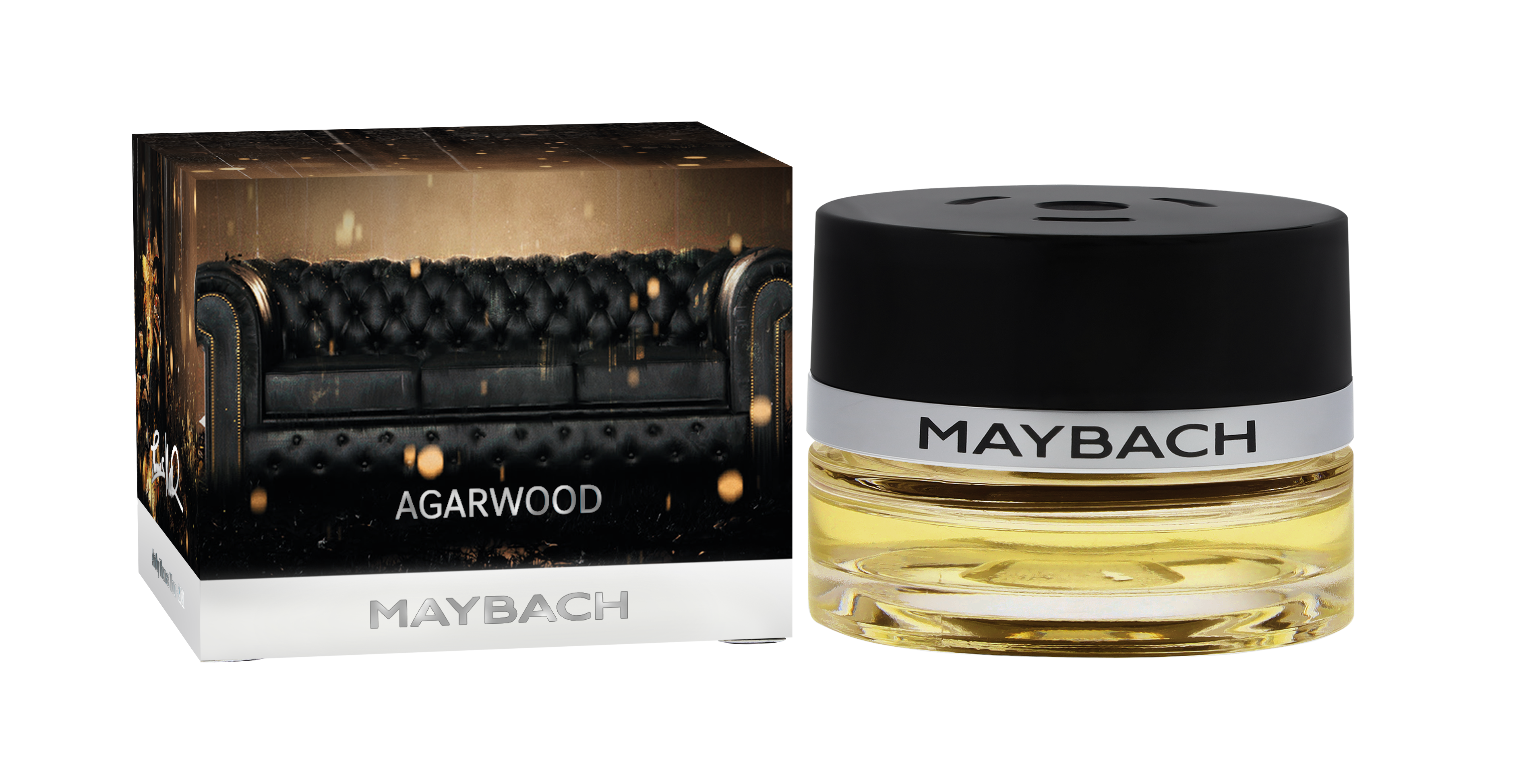 Flakon, AGARWOOD MOOD - transparentní / černá, Sklo, 15 ml