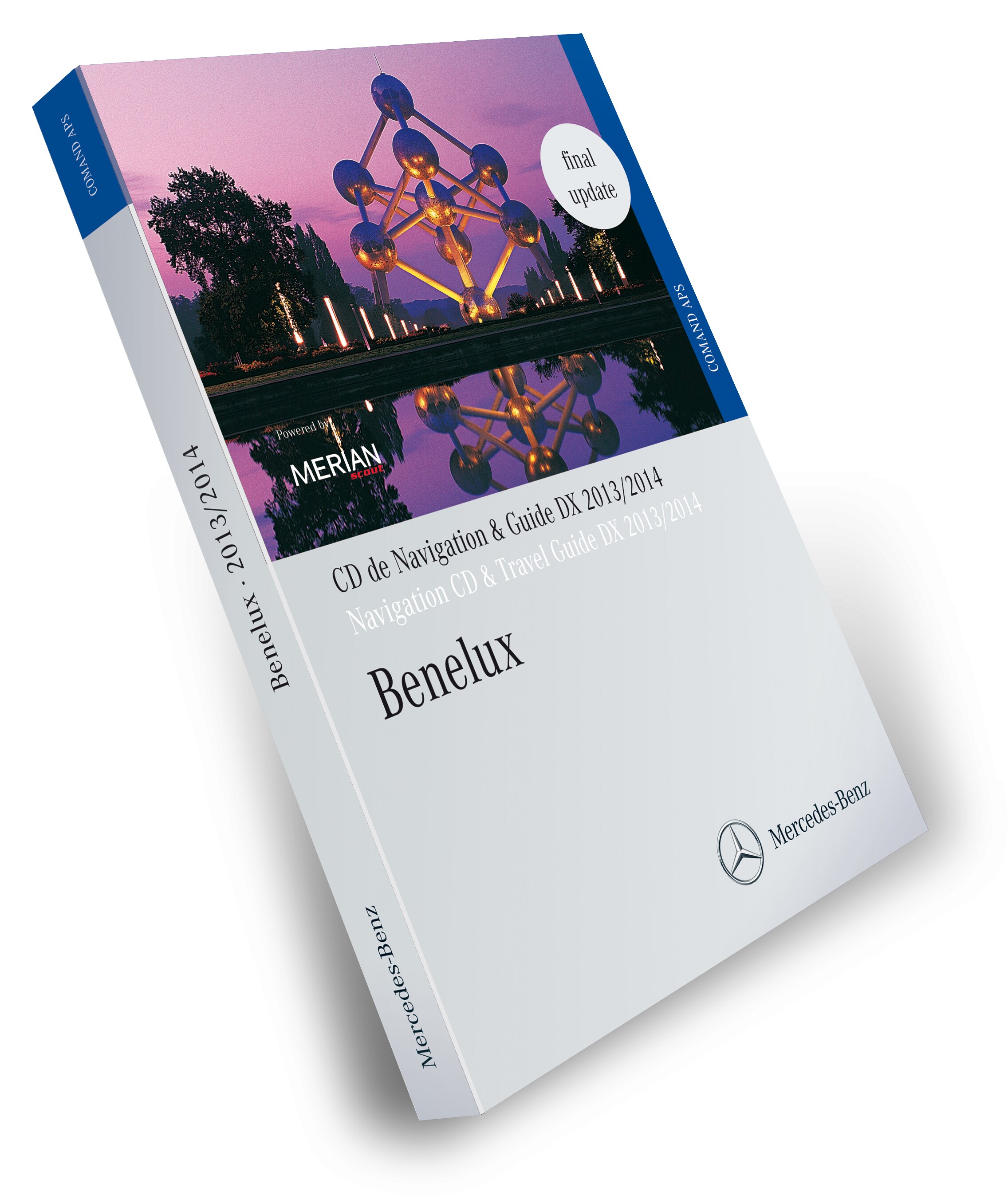 Navigační CD, Benelux, s cestovním průvodcem MERIAN 2013/2014