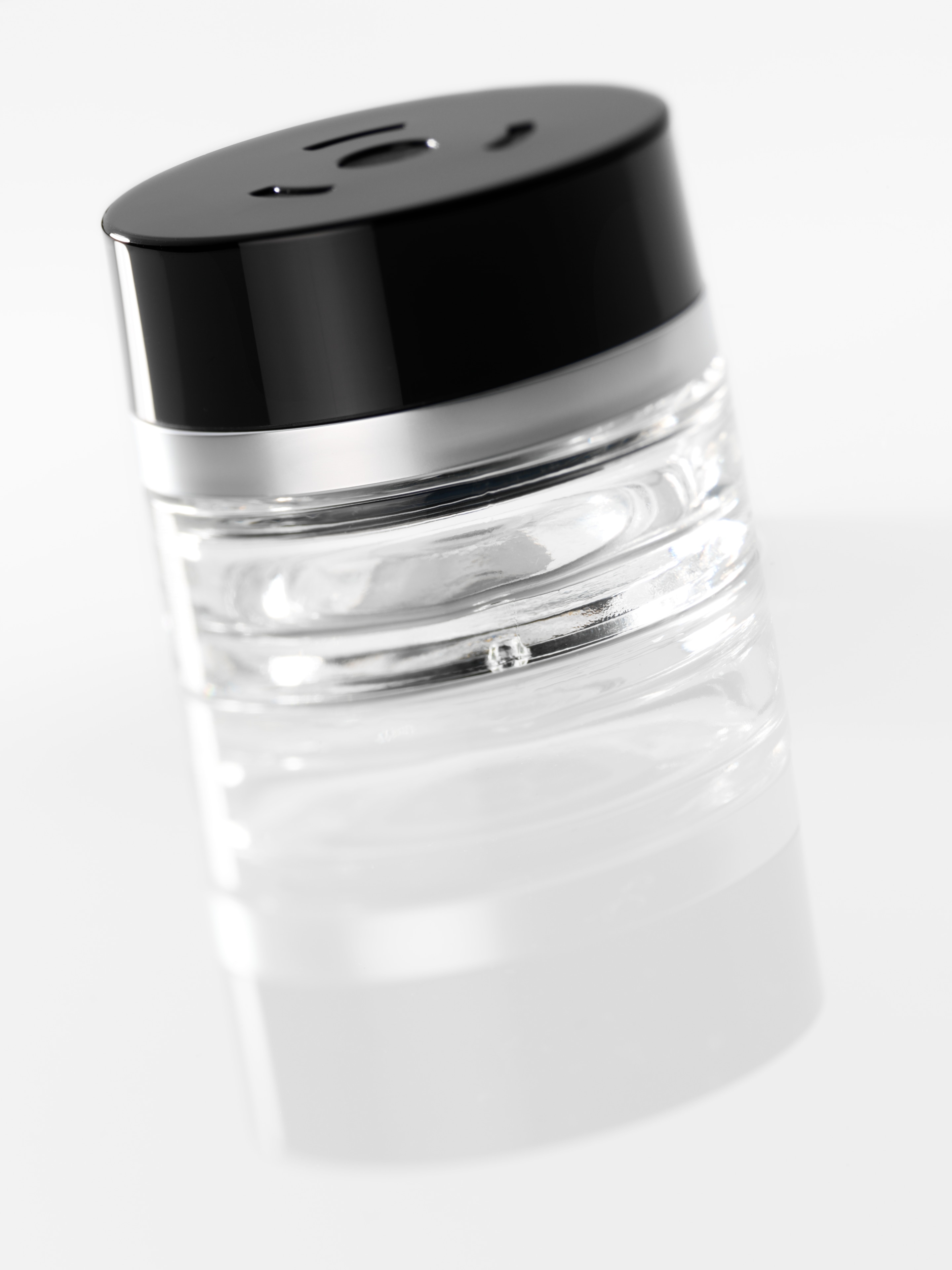 Flakon, prázdné - transparentní / černá, Sklo, 15 ml