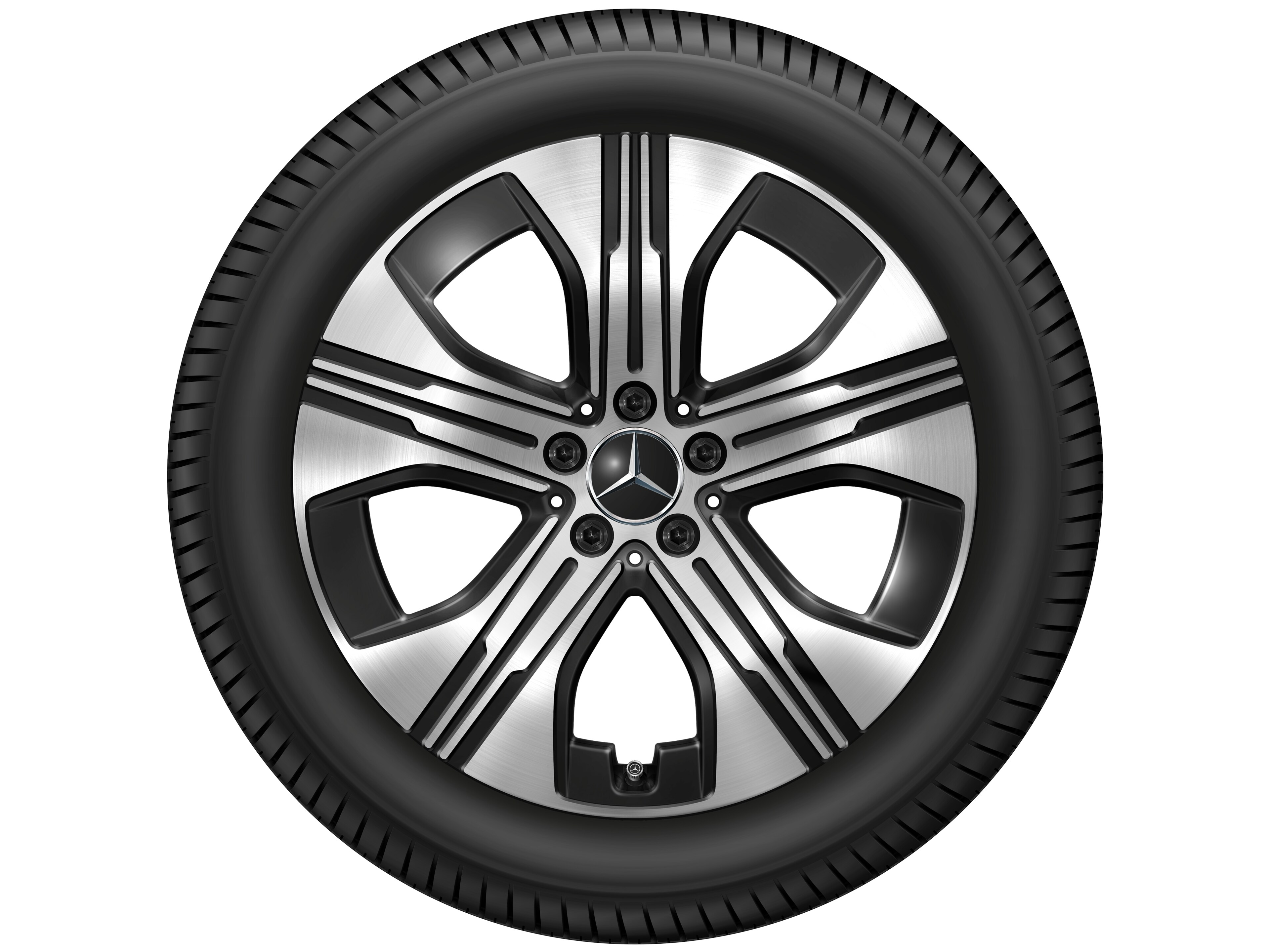 Kolo s 5 otvory, 48,3 cm (19 palců) - 7,5 J x 19 ET 53,5, černá, soustružené do lesku