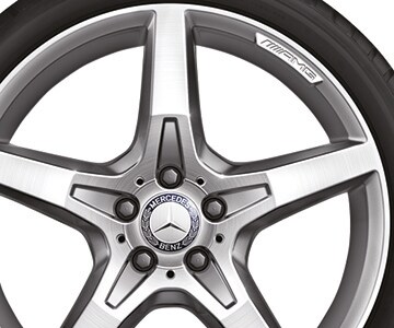 Kolo AMG s 5 paprsky, 48,3 cm (19 palců) - 8,5 J x 19 ET 35,5, stříbrné barvy, soustružené do lesku