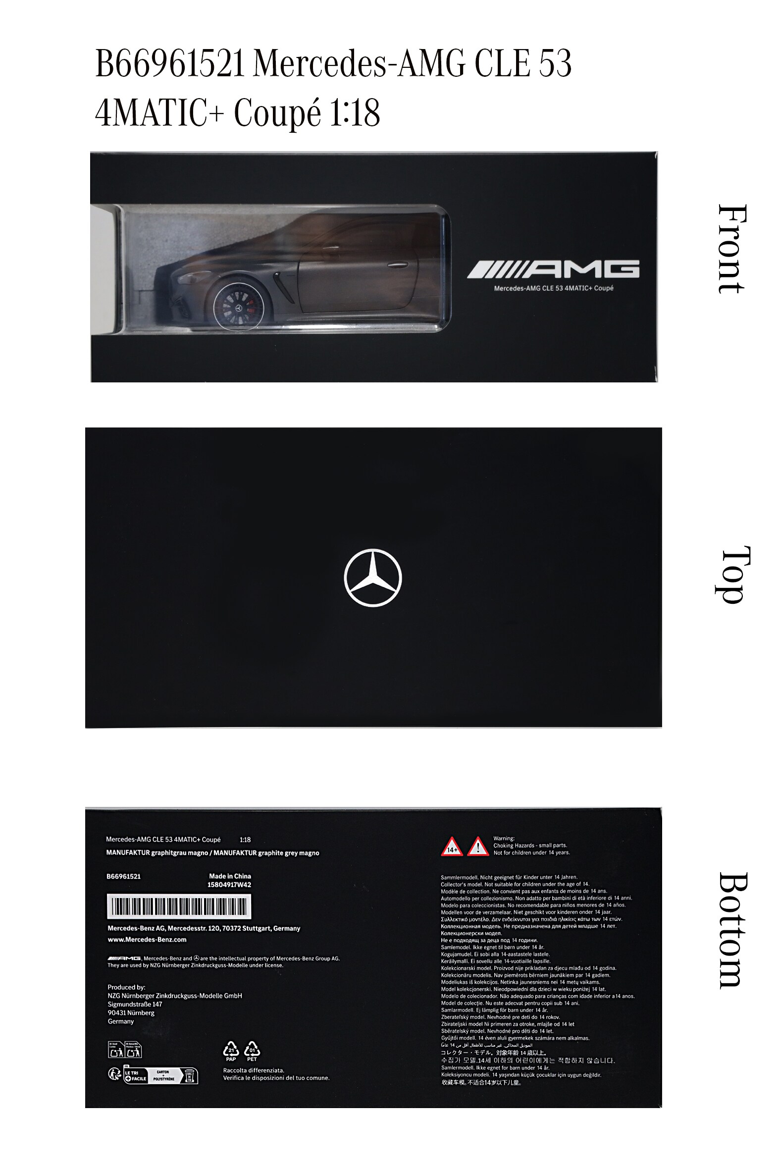 Mercedes-AMG CLE 53, Kupé, 4MATIC+, C236 - MANUFAKTUR šedá graphite magno, NZG, 1:18