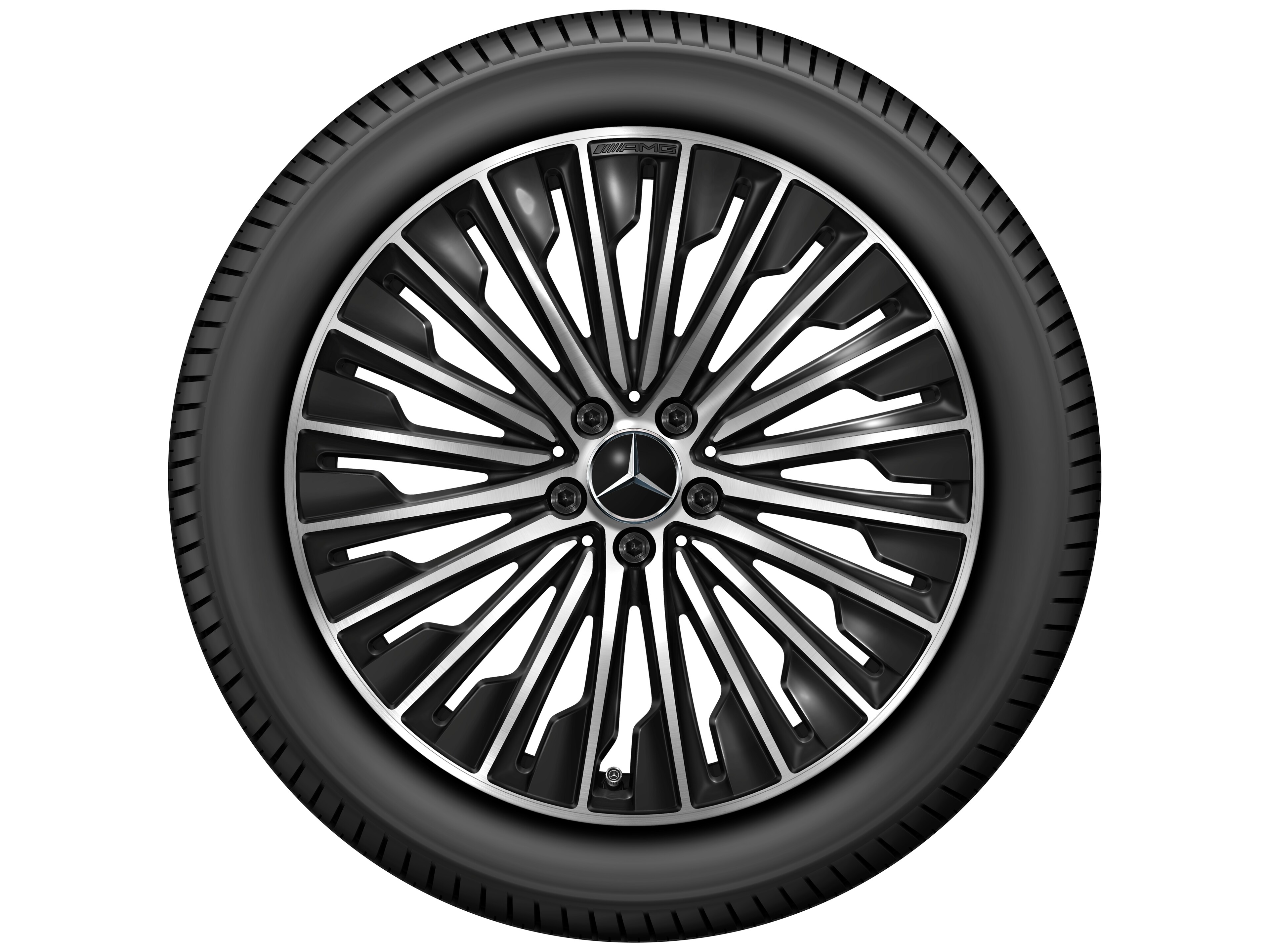 Vícepaprskové kolo AMG, 50,8 cm (20 palců) - 8,5 J x 20 ET 35,5, černá, soustružené do lesku