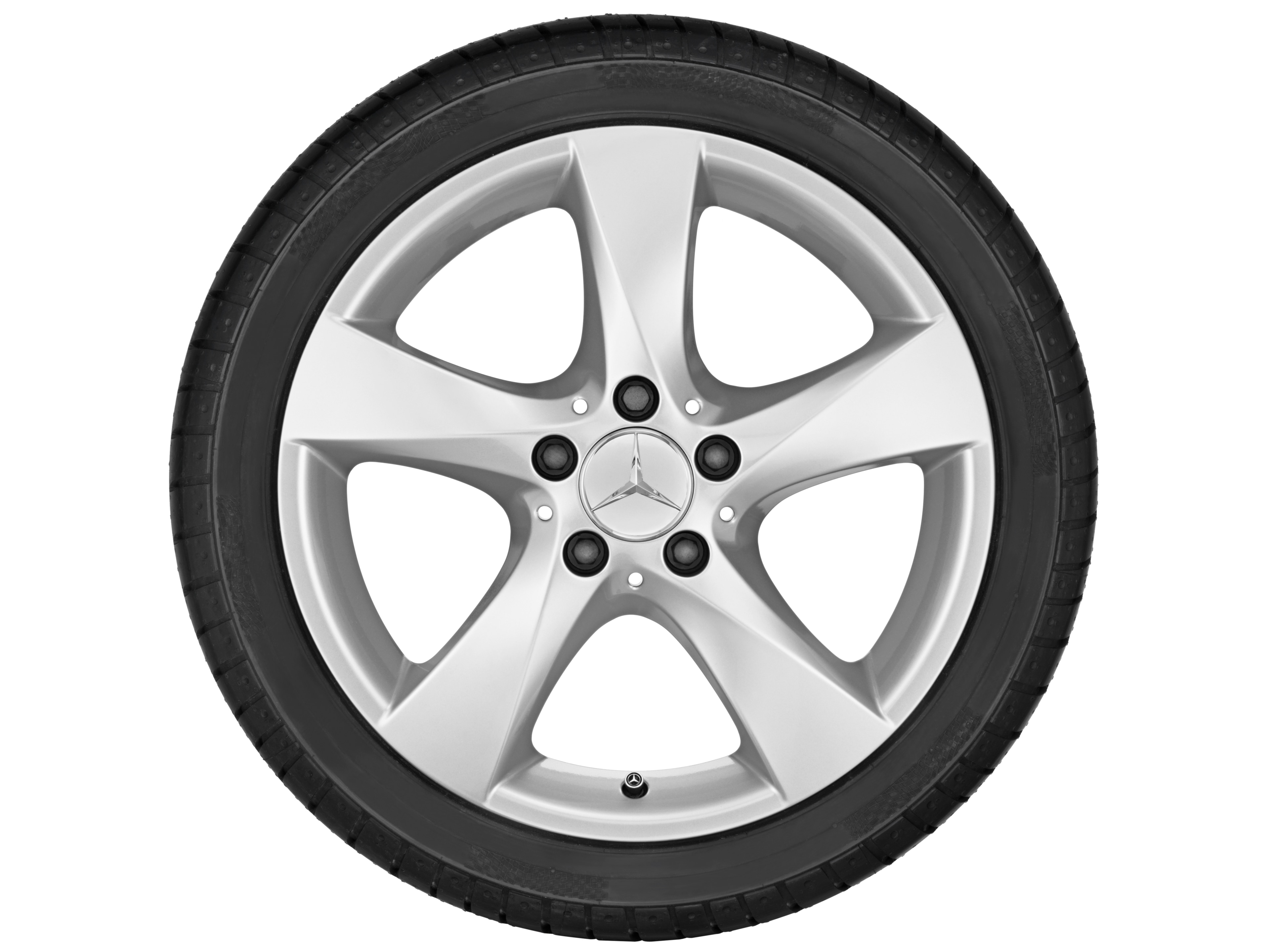 Kolo s 5 paprsky, 43,2 cm (17 palců) - 7 J x 17 ET 51, stříbrná vanadium, lakované