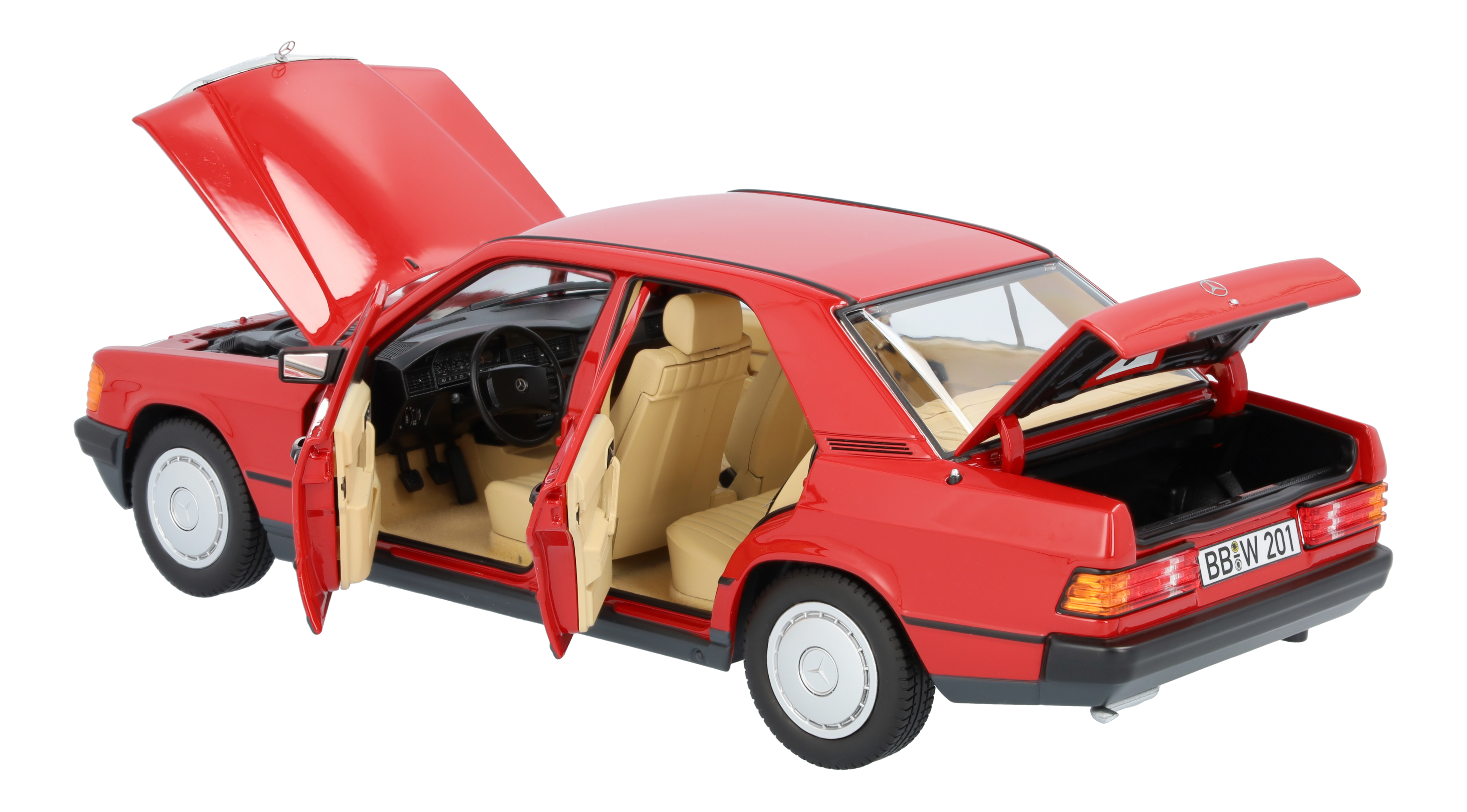 190 E W 201 (1982-1988) - červená, Norev, 1:18