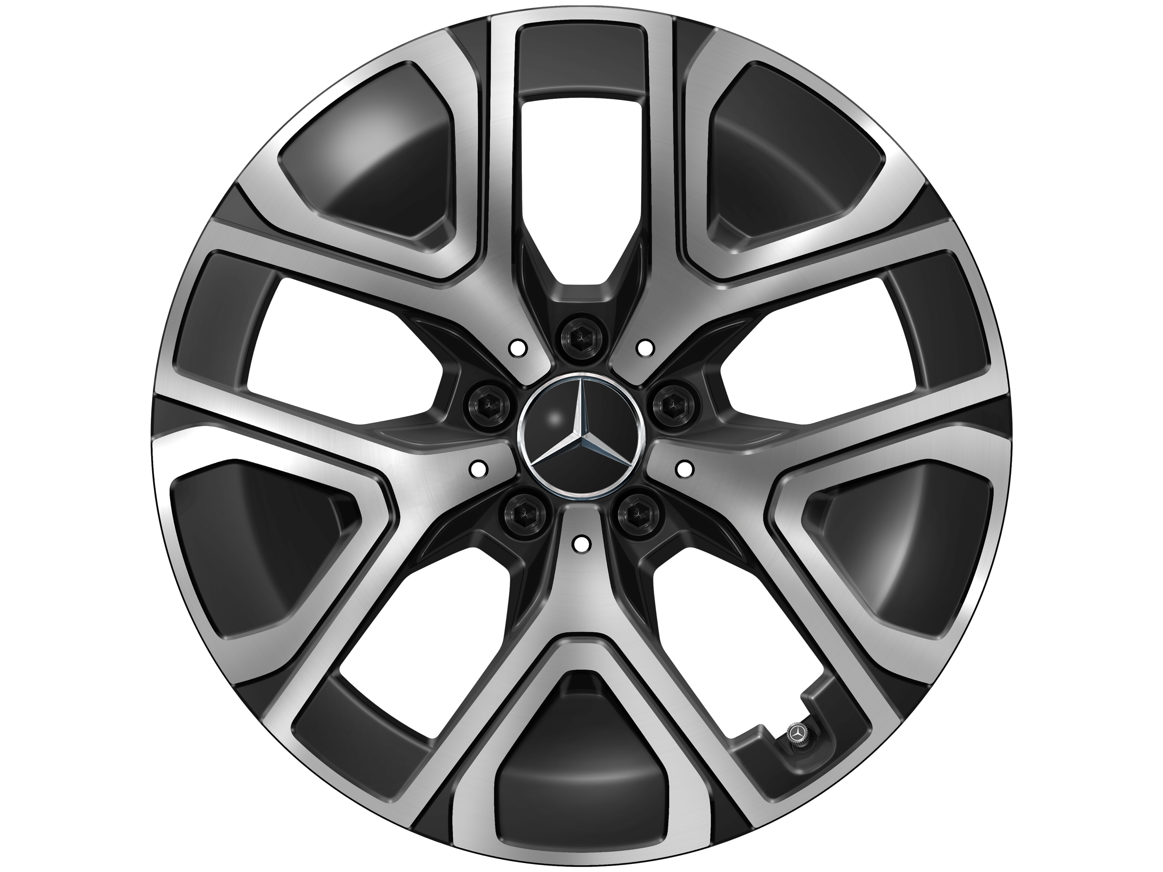 Kolo s 5 dvojitými paprsky, Aero, 45,7 cm (18 palce) - 7 J x 18 ET 46,6, černá, soustružené do lesku
