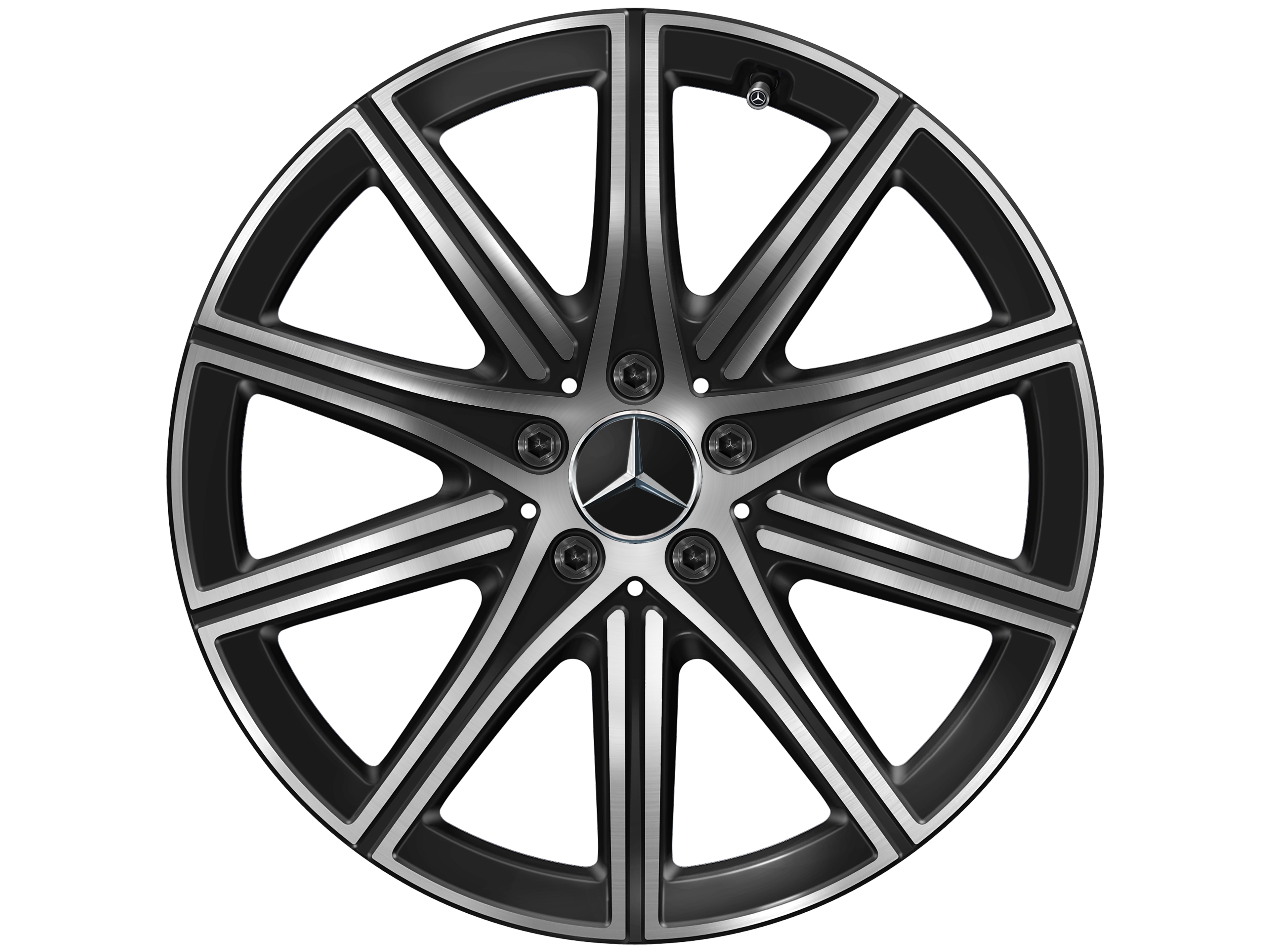 Kolo s 10 paprsky, 48,3 cm (19 palců) - 8,5 J x 19 ET 31,5, černá, soustružené do lesku