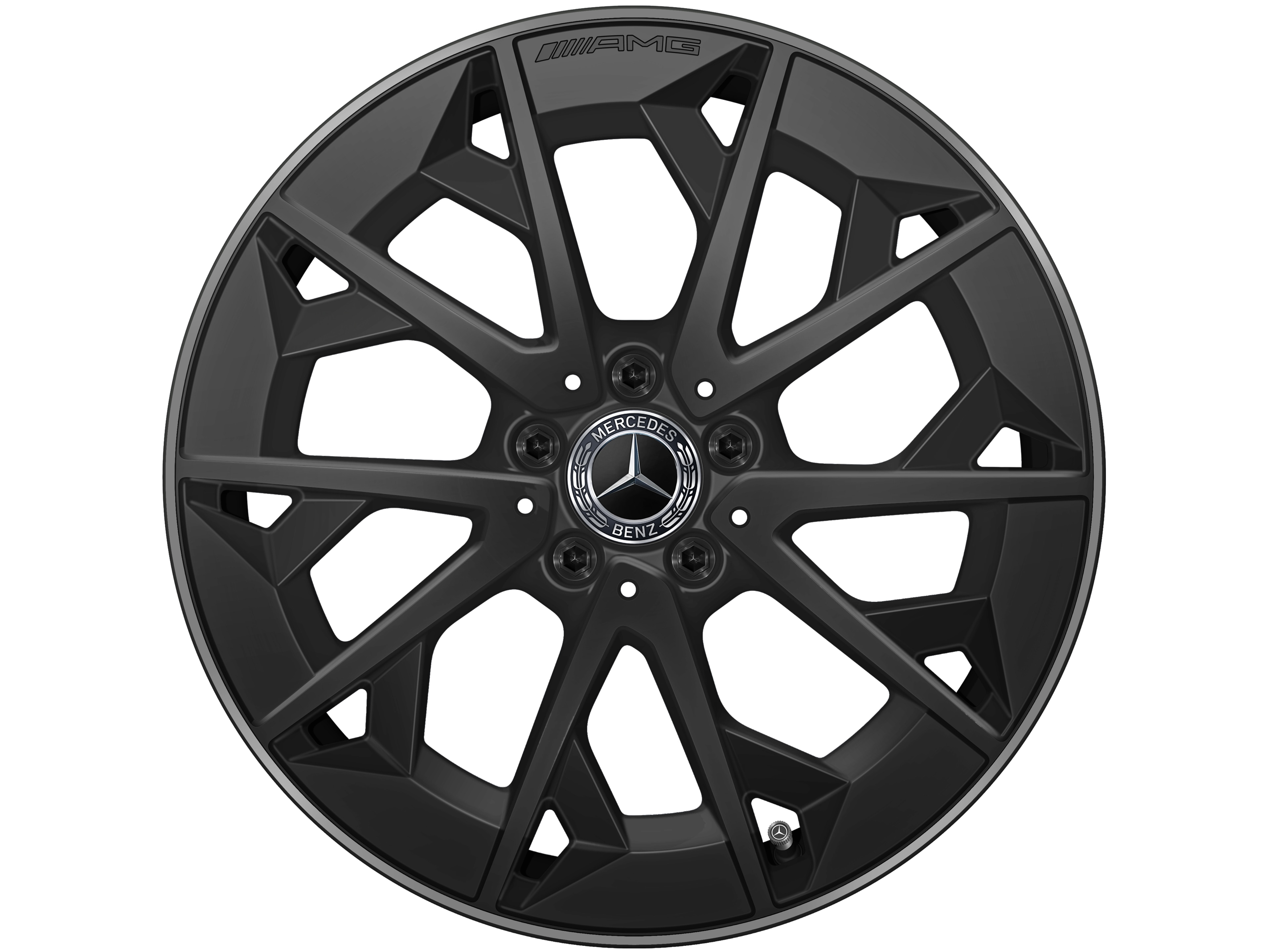 Kolo AMG z lehkých slitin, v provedení se zkříženými paprsky, 48,3 cm (19 palců) - 7,5 J x 19 ET 48,4, černá matná / techgold matt