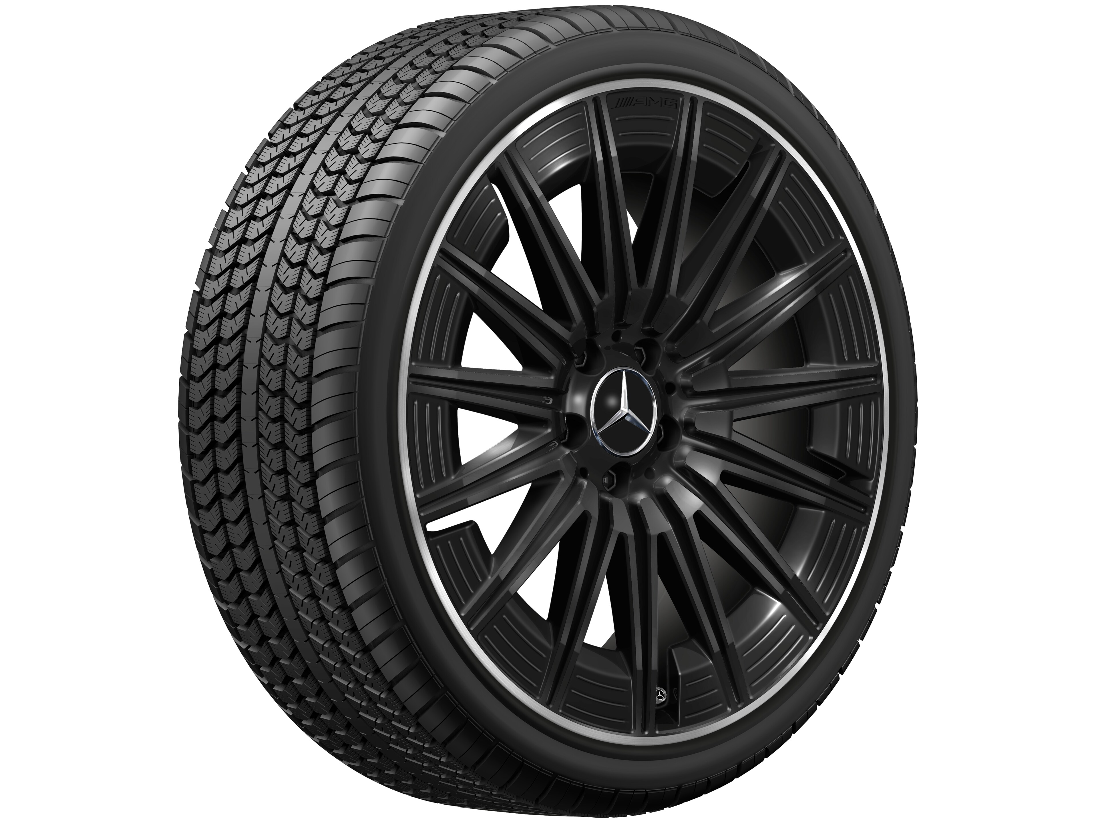 Vícepaprskové kolo AMG, 50,8 cm (20 palců), Okraj ráfku leštěný - 9 J x 20 ET 60,5, černá, Okraj ráfku leštěný