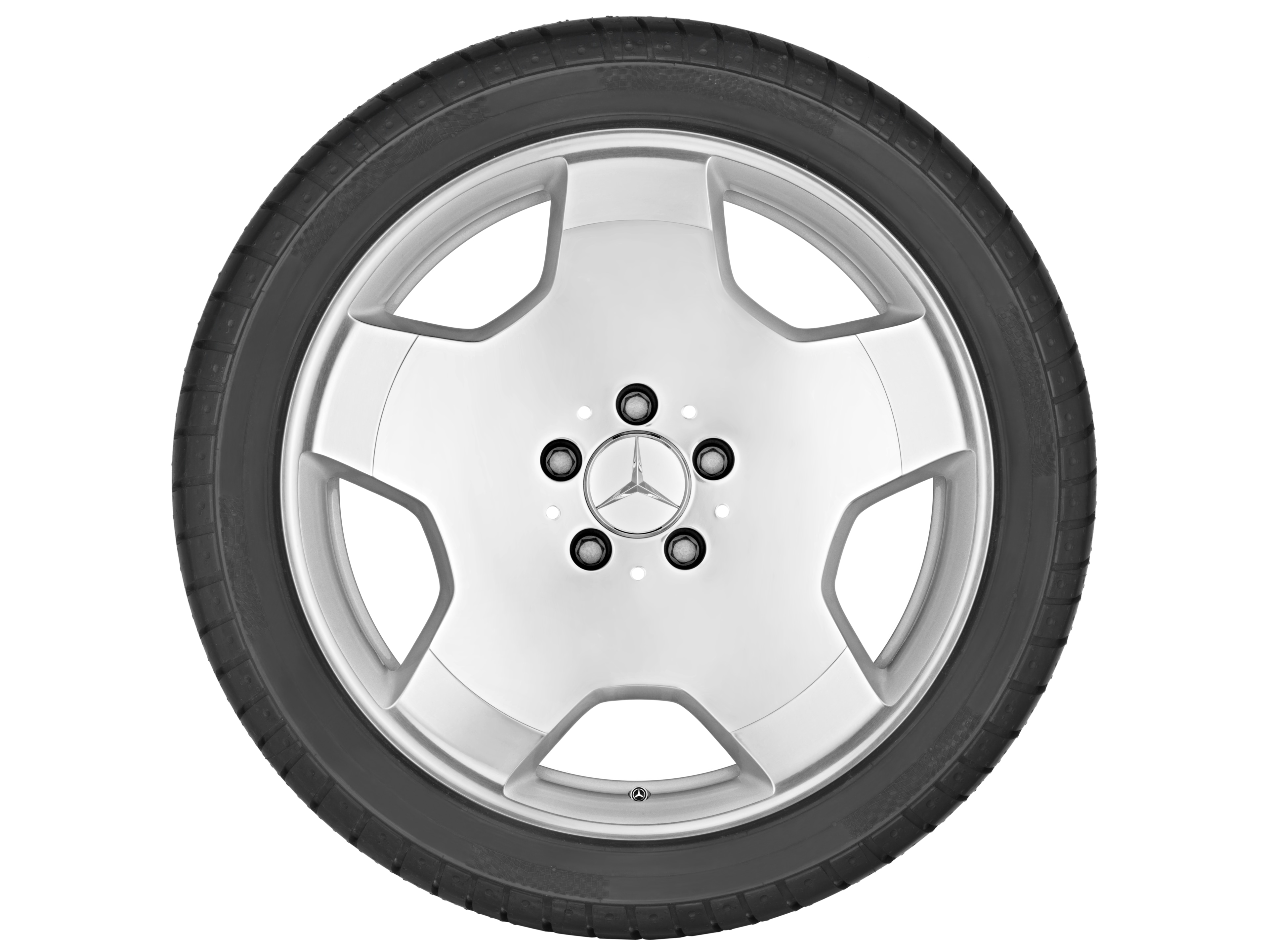 Kolo s 5 paprsky, 45,7 cm (18 palce) - 9,5 J x 18 ET 43, šterlinkové stříbro, vysoce leštěné