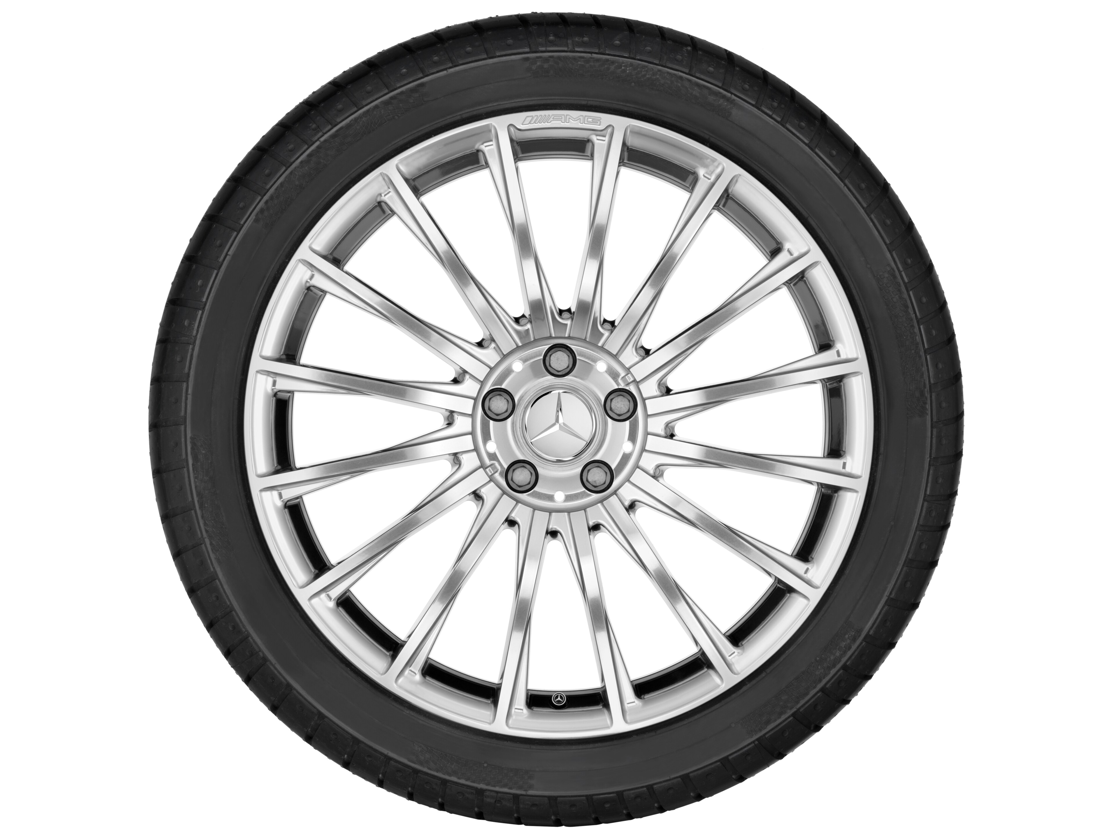Kovaná kola AMG ve vícepaprskovém provedení, 50,8 cm (20 palců) - 8,5 J x 20 ET 39, šedá titanium, vysoce leštěné