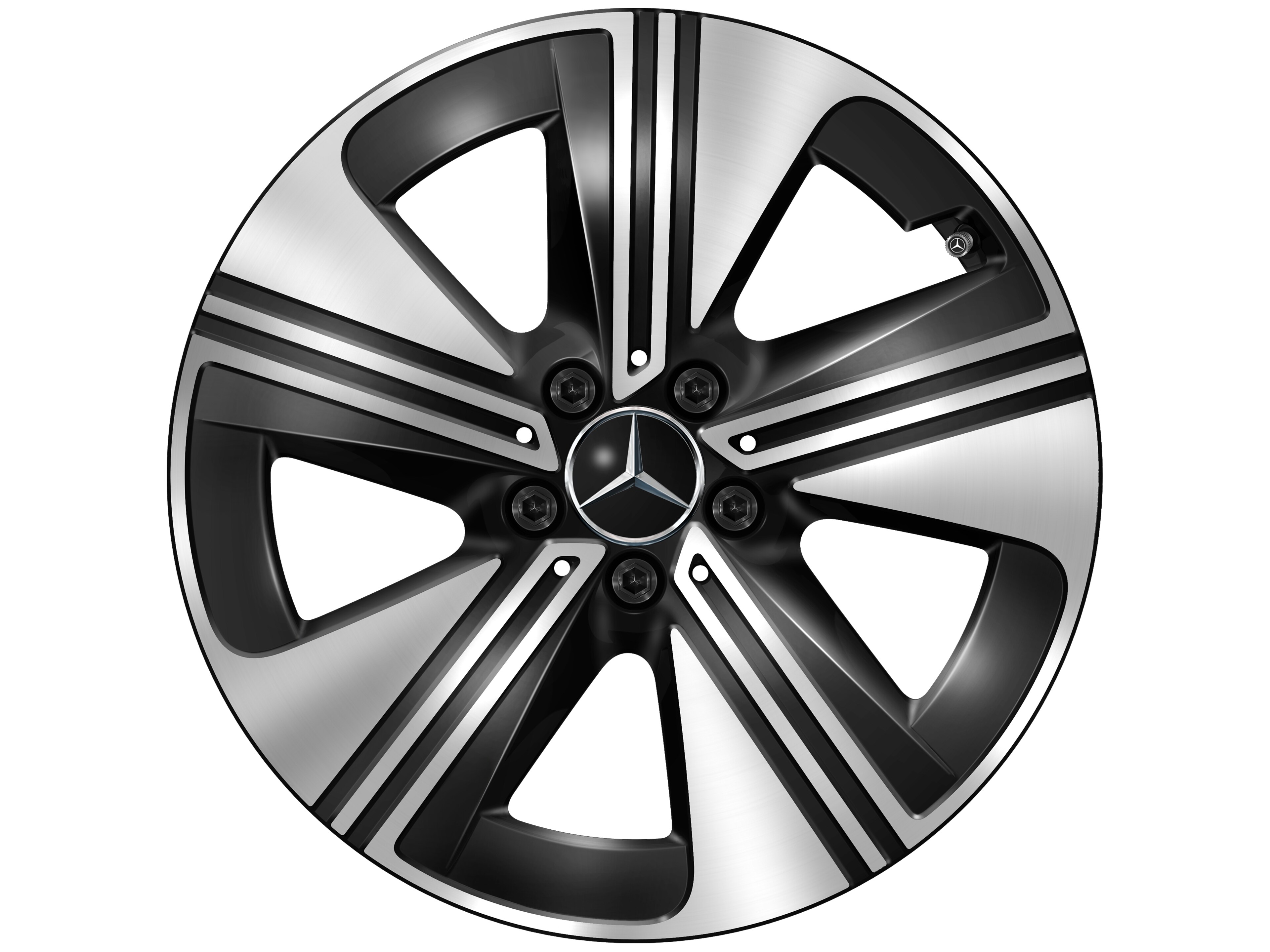 Kolo s 5 paprsky, Aero, 45,7 cm (18 palce) - 7,5 J x 18 ET 48,4, černá, soustružené do lesku