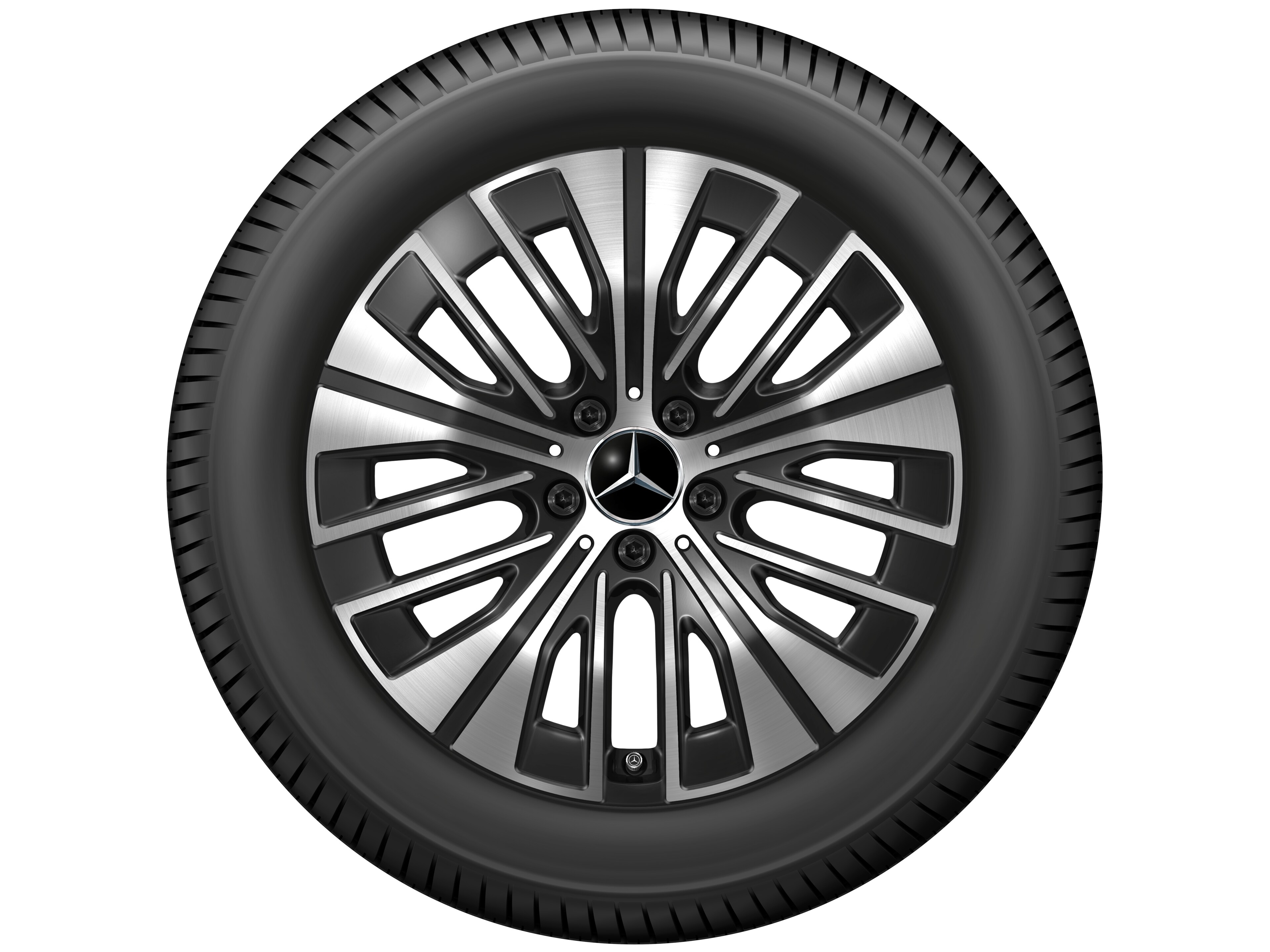 Kolo s 5 trojitými paprsky, 45,7 cm (18 palce) - 7,5 J x 18 ET 53,5, černá, soustružené do lesku