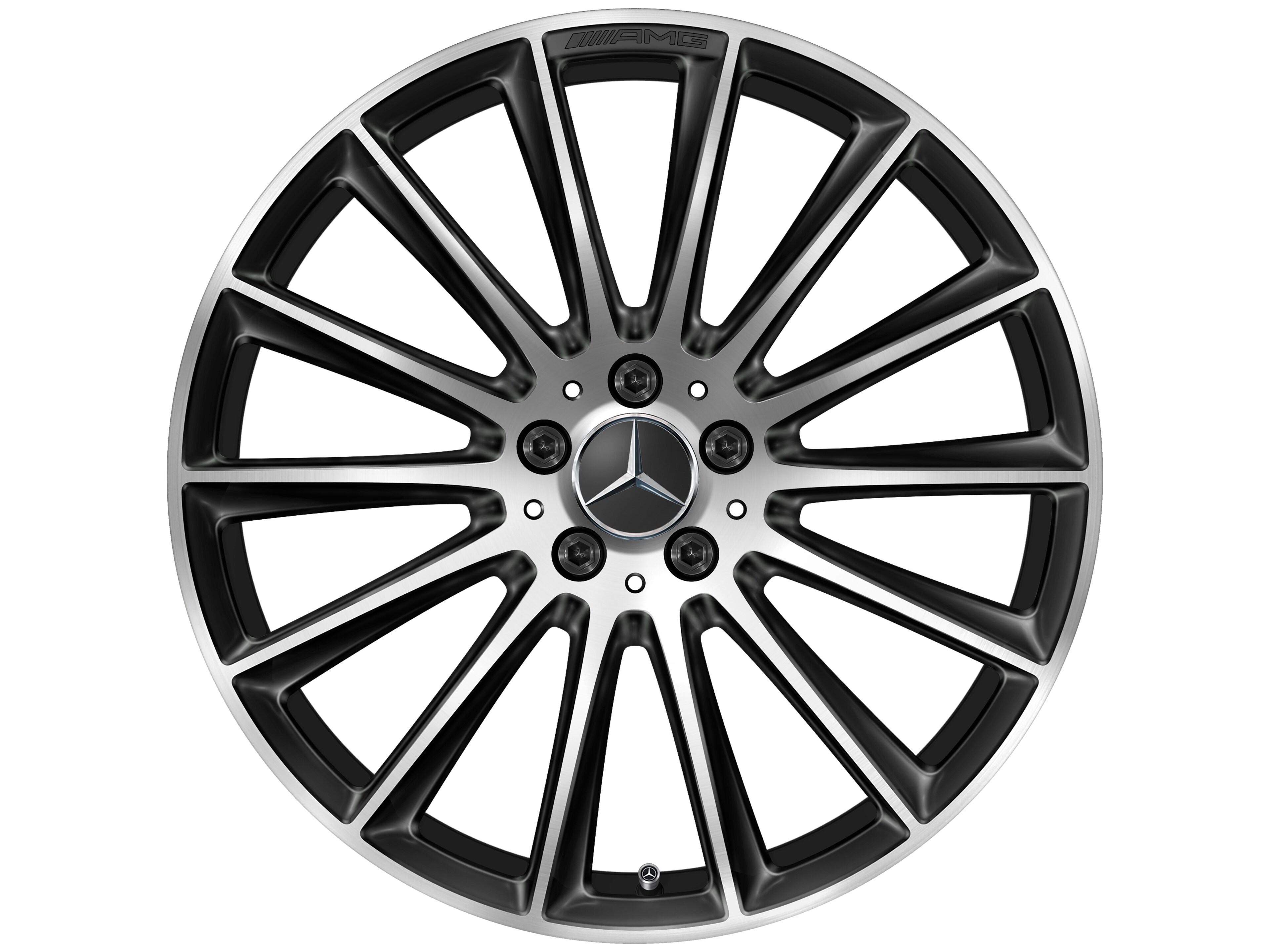 Vícepaprskové kolo AMG, 50,8 cm (20 palců) - 9 J x 20 ET 34, černá, soustružené do lesku