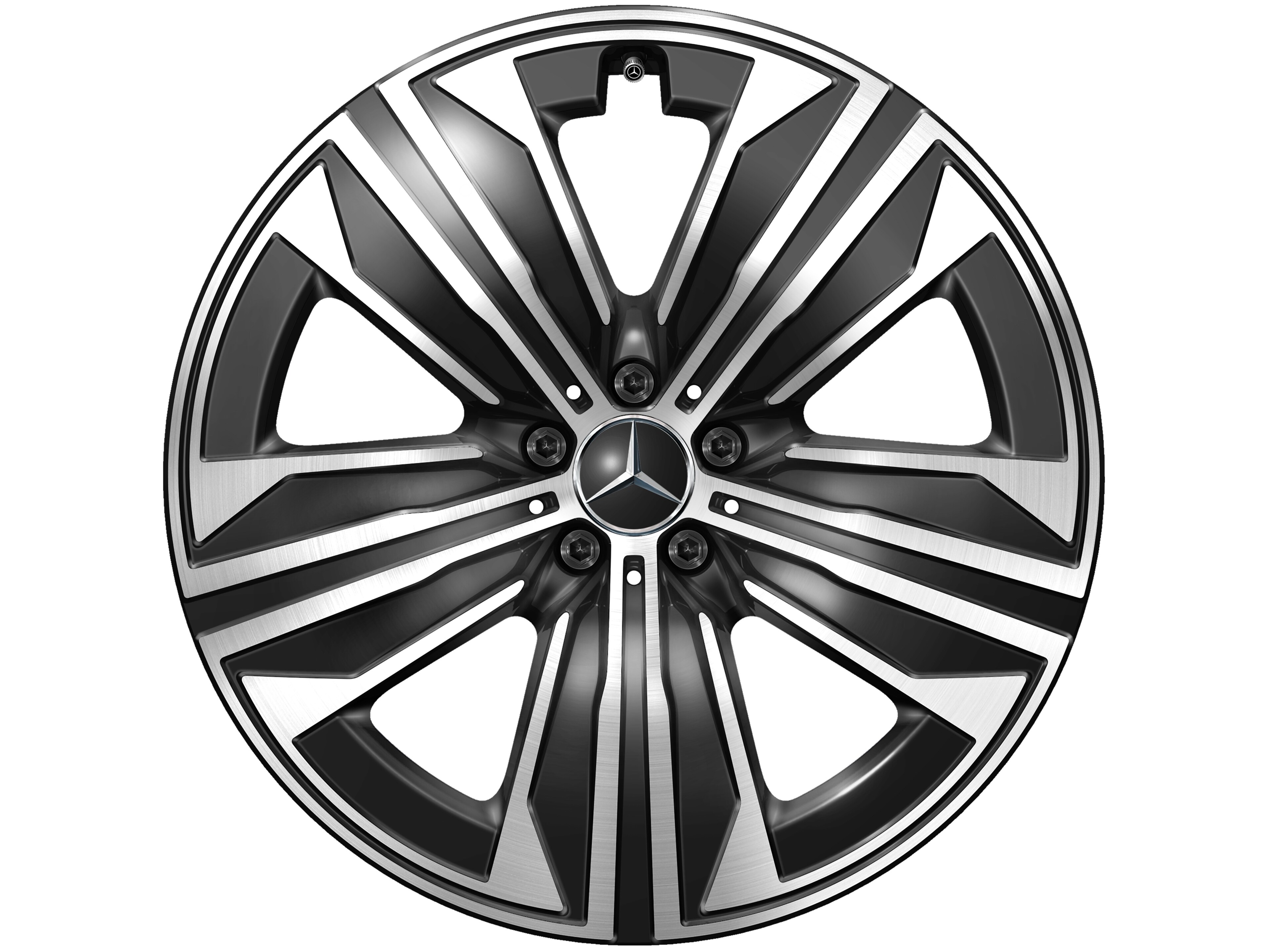 Kolo s 5 paprsky, Aero, 53,3 cm (21 palců), soustružené do lesku - 9,5 J x 21 ET 30,1, černá, soustružené do lesku