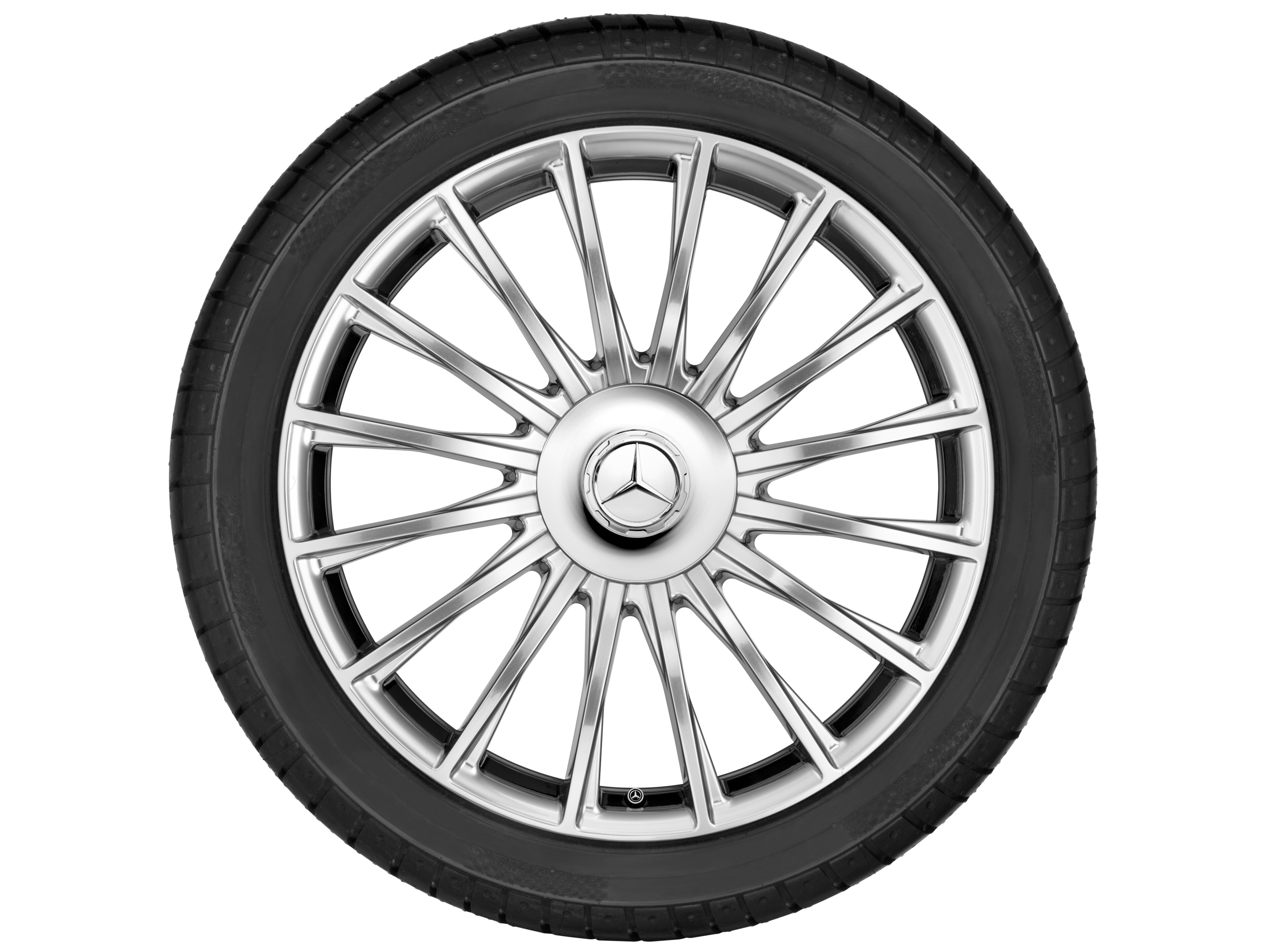Vícepaprskové kolo, 50,8 cm (20 palců) - 8,5 J x 20 ET 38, stříbrné barvy, leštěné
