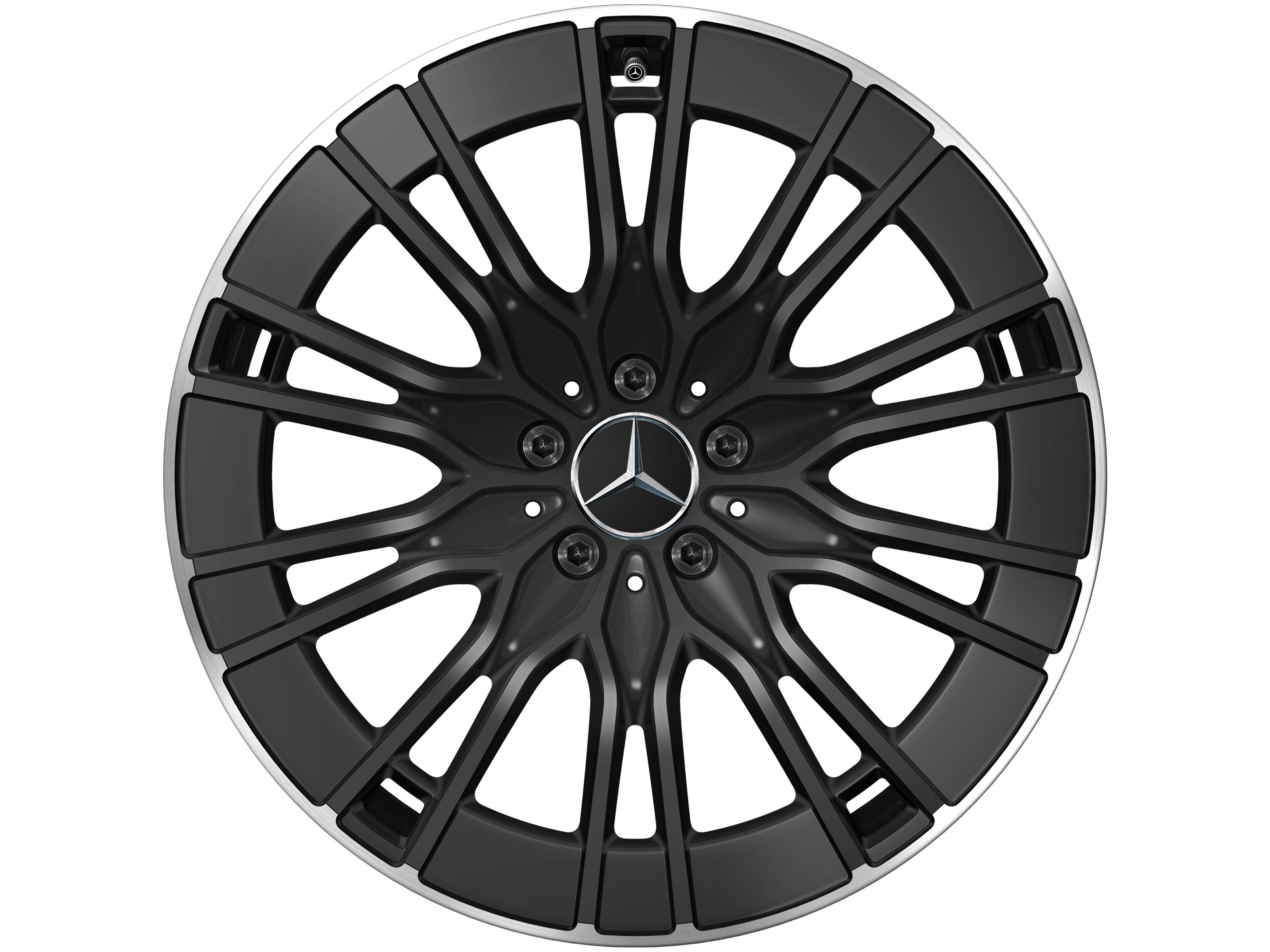 Kolo s 10 dvojitými paprsky, Aero, 50,8 cm (20 palců), Okraj ráfku leštěný - 8,5 J x 20 ET 35,5, černá, soustružené do lesku