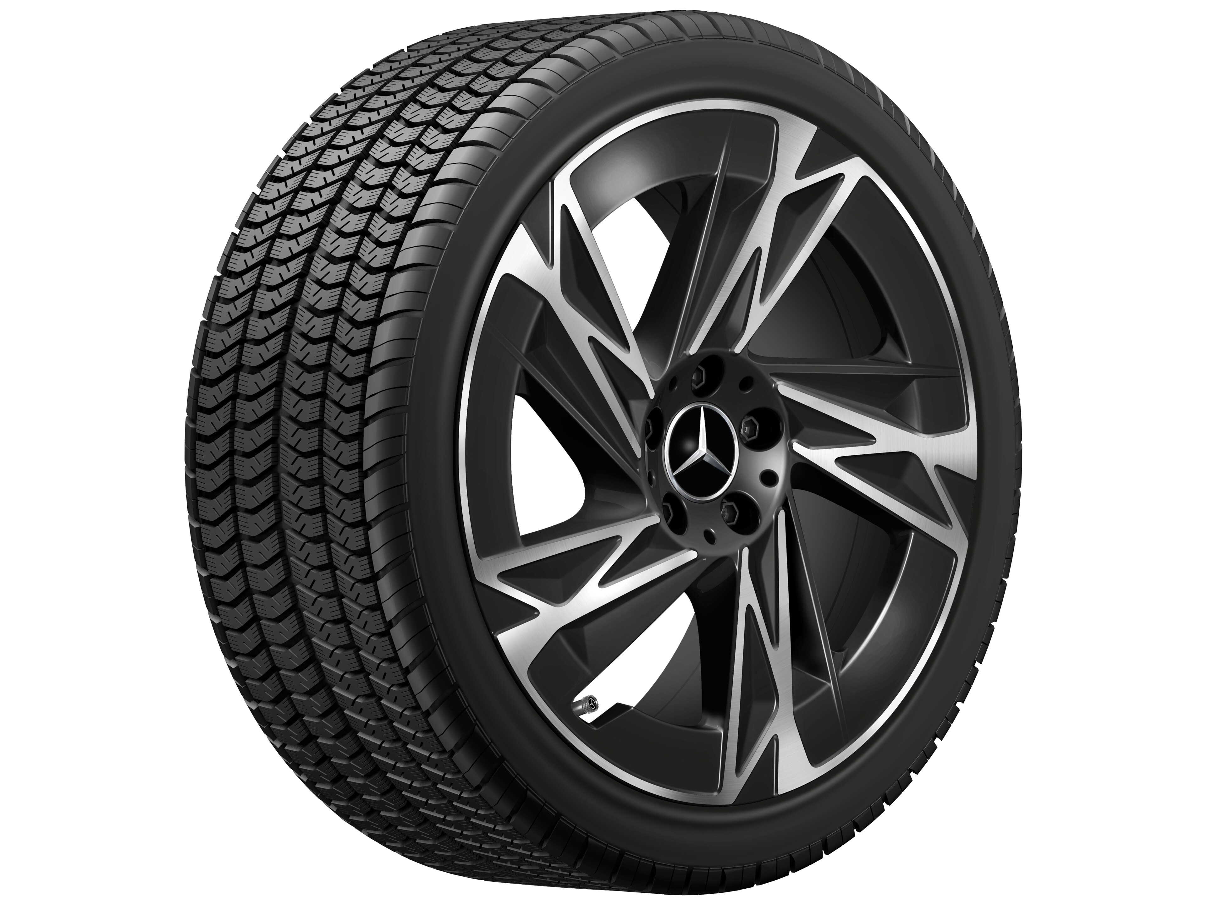 Kolo s 5 paprsky, Aero, 48,3 cm (19 palců) - 7,5 J x 19 ET 53,3, černá, soustružené do lesku